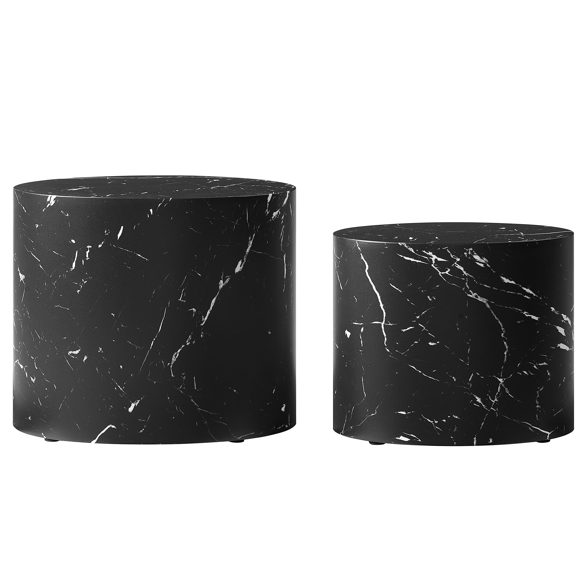 Couchtisch Warners 2er Set MDF Schwarz 48x33cm