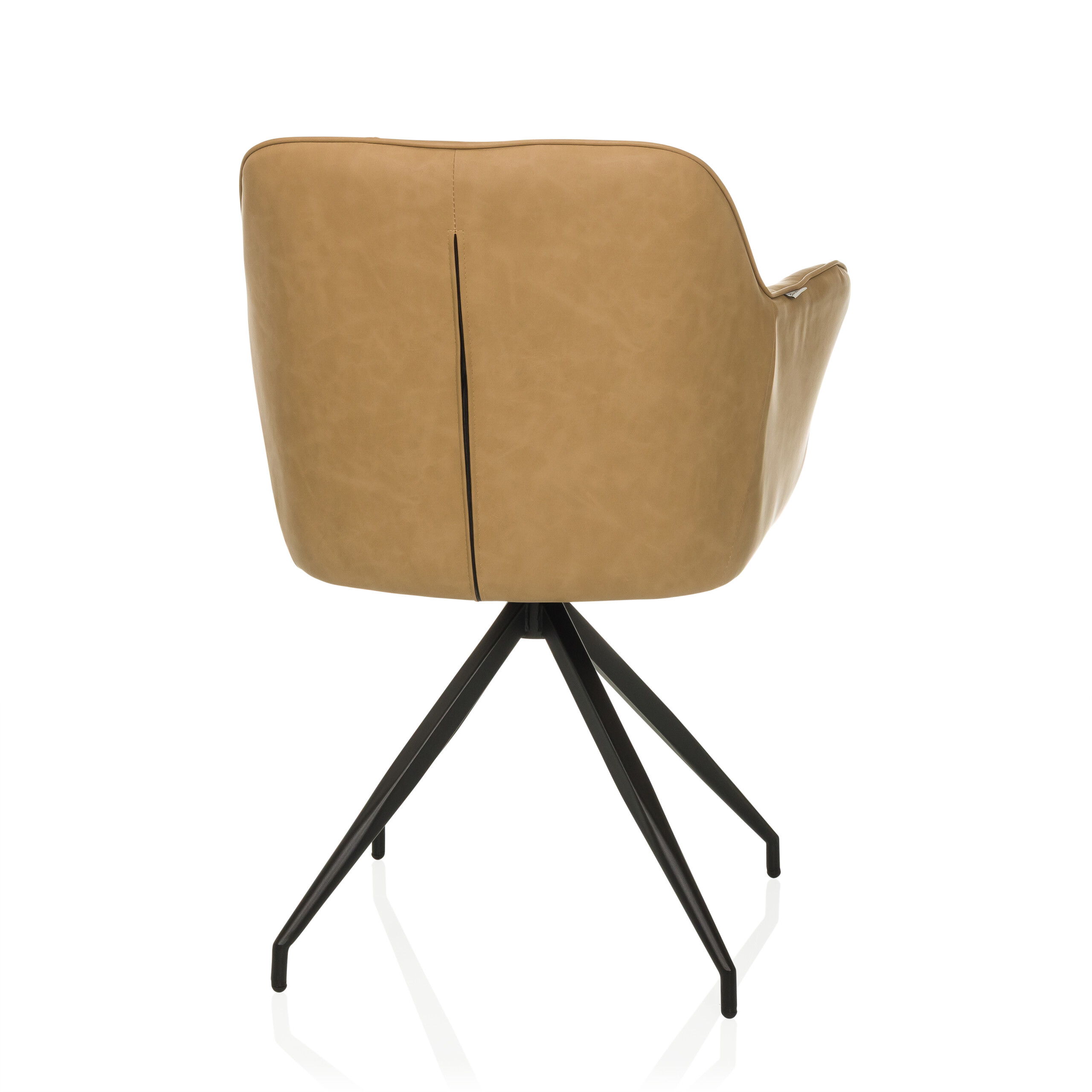 ELVERUM SPU Dining chair Faux leather Light brown