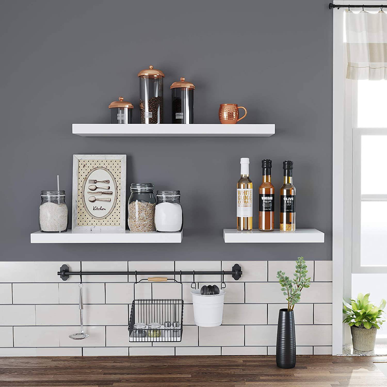 Wall shelf Cottondale White Width: 60 cm