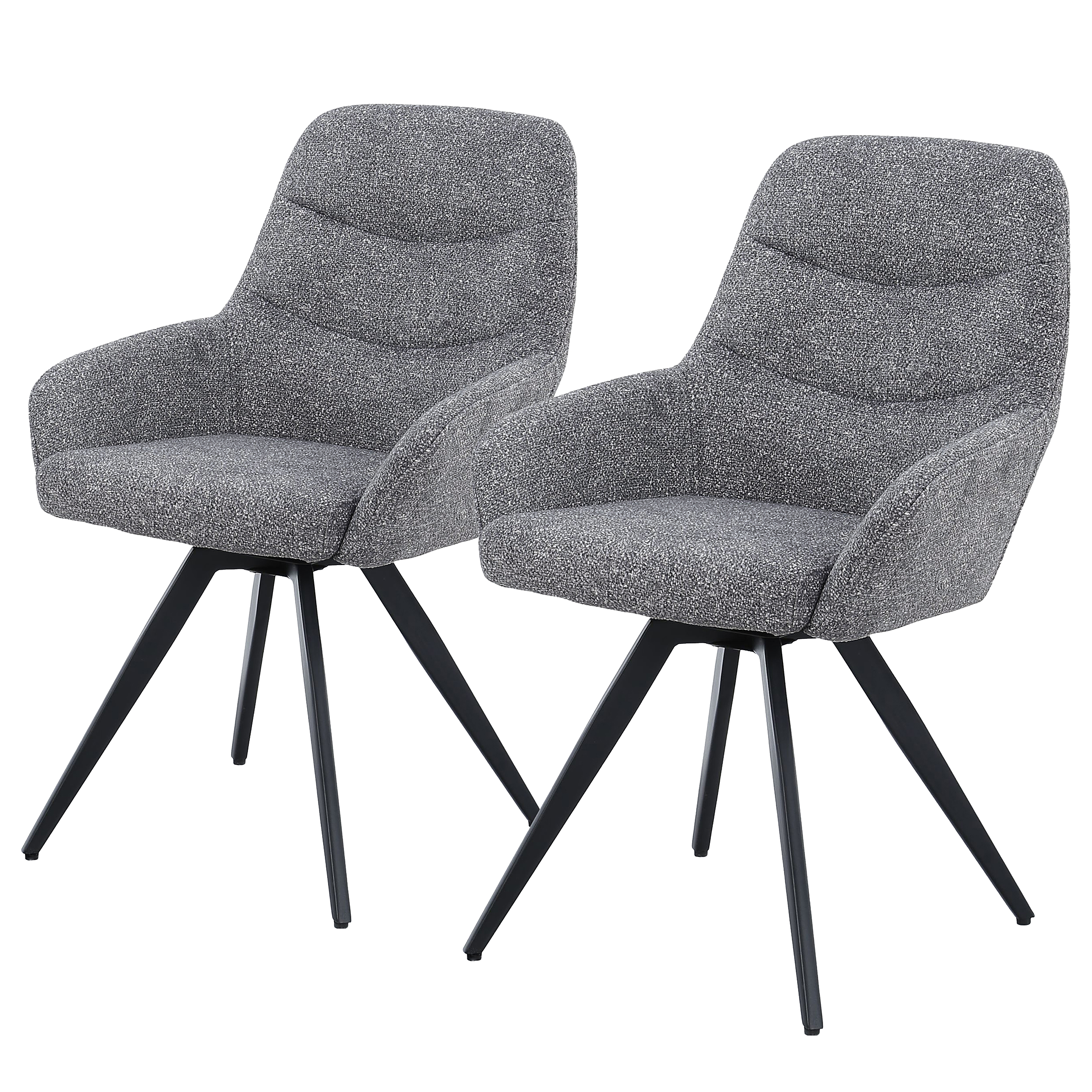 Armlehnenstuhl Cabac 2er-Set Grau