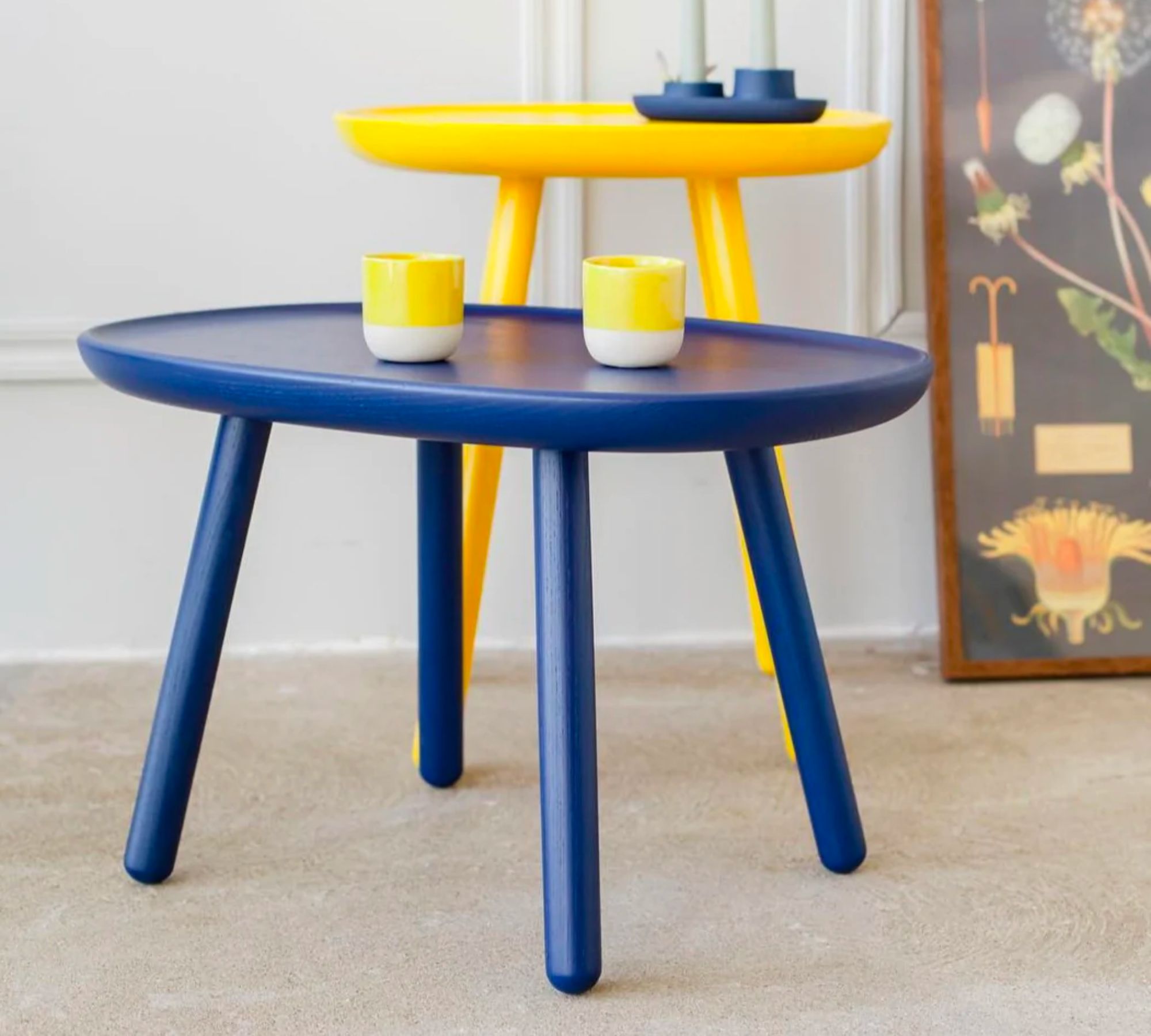 Naïve Bestelltisch Holz Blau