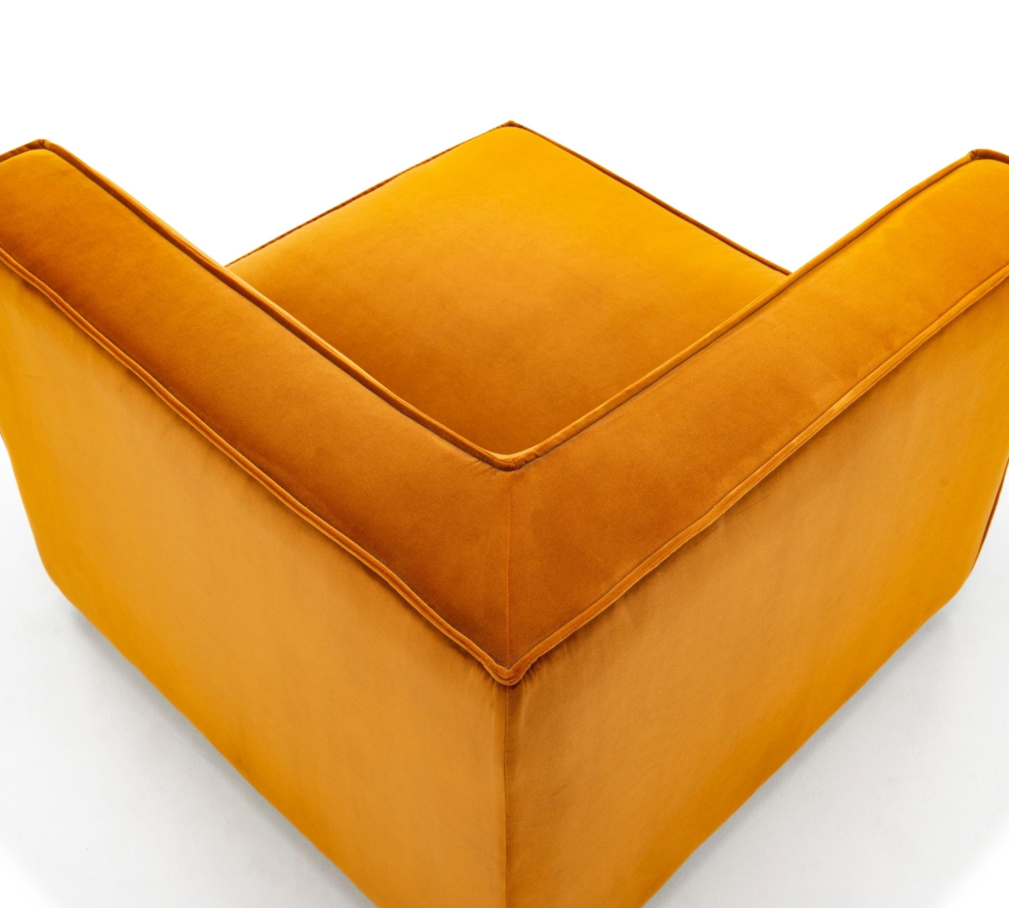 Dane 1-Sitzer Eckmodul Rechts Velour Matt Amber