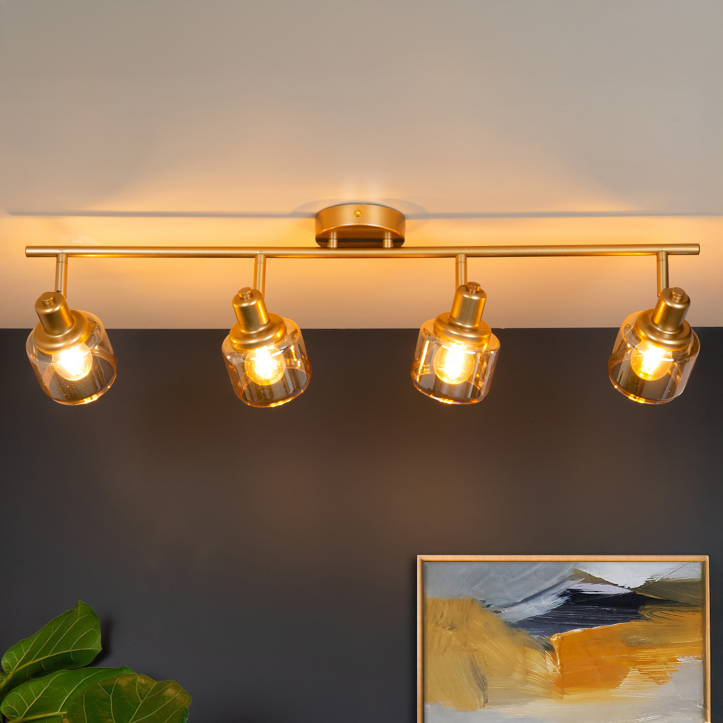 Bjorn Tipo C Lampada da soffitto Ferro Vetro Oro