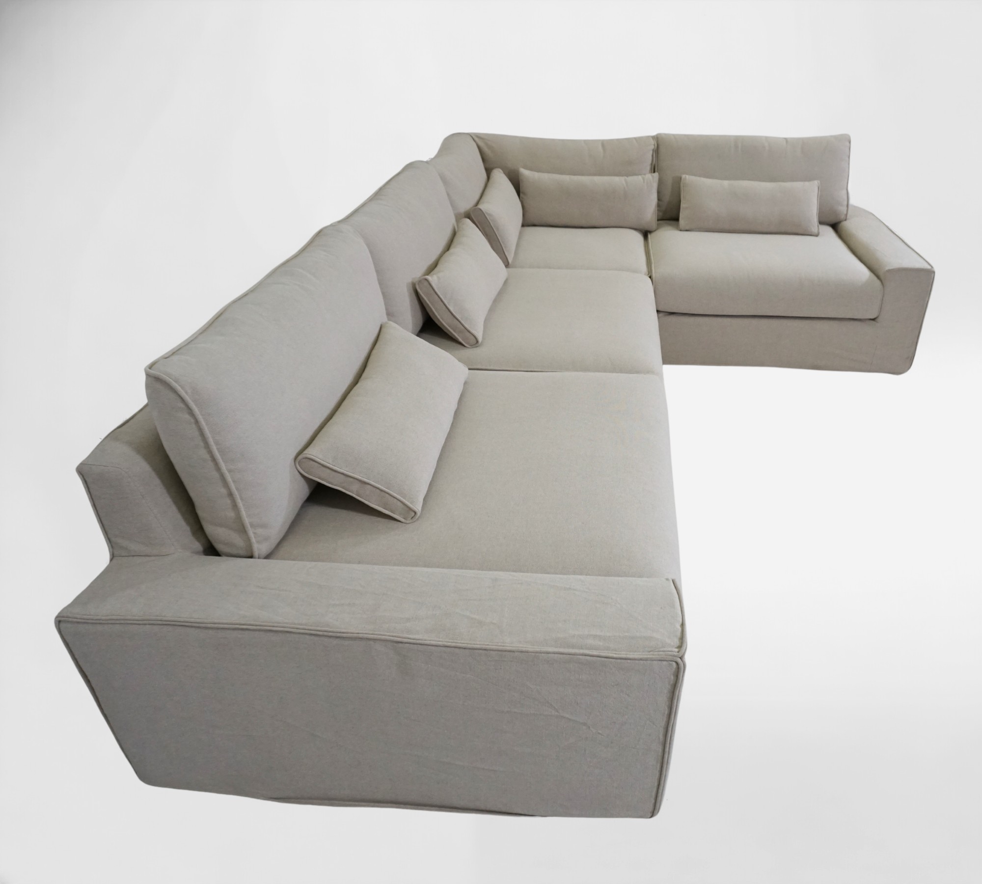 Trent Ecksofa Baumwolle Leinen Creme