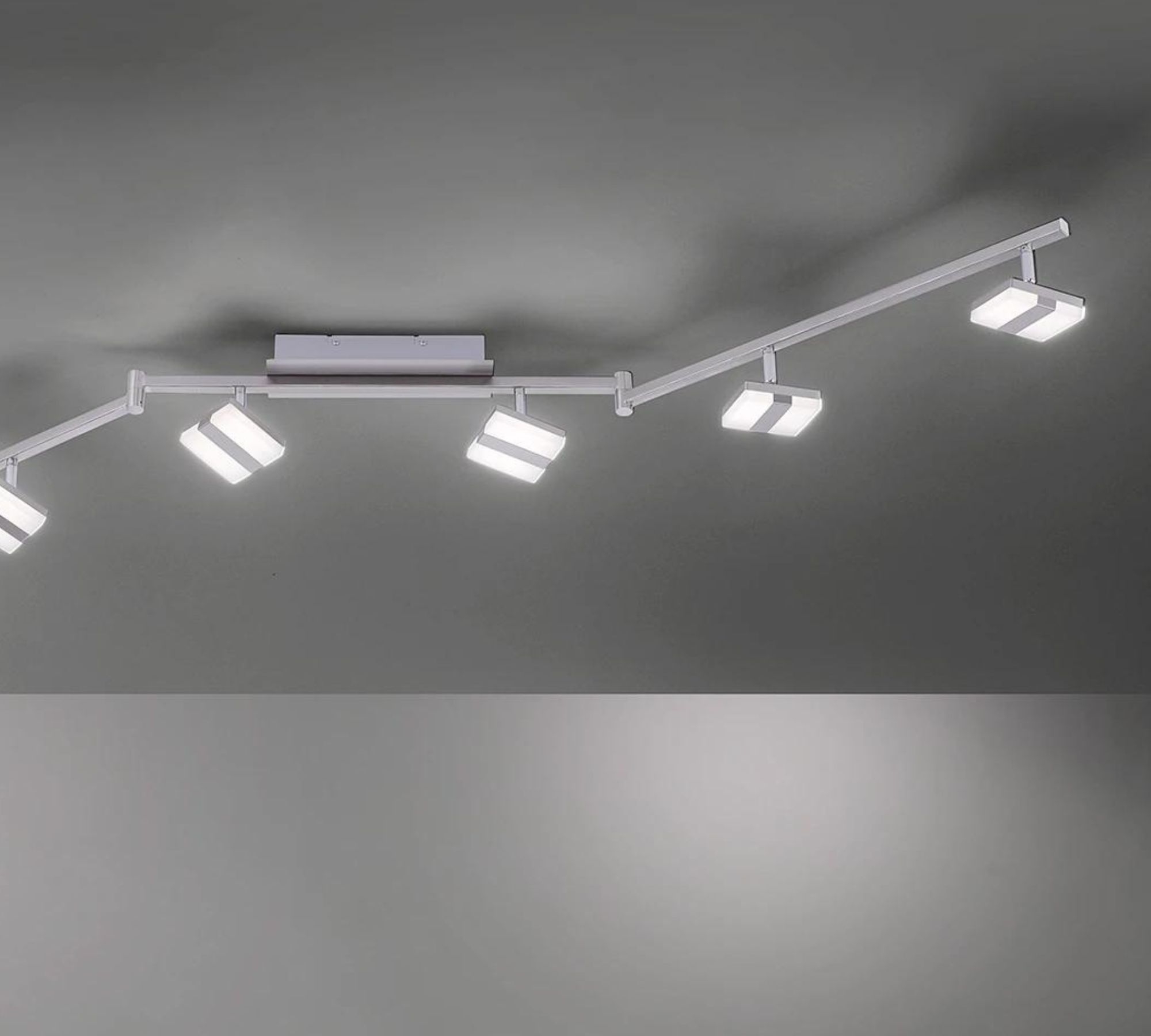 LED Deckenleuchte 6-flammig Eisen Kunststoff Silber