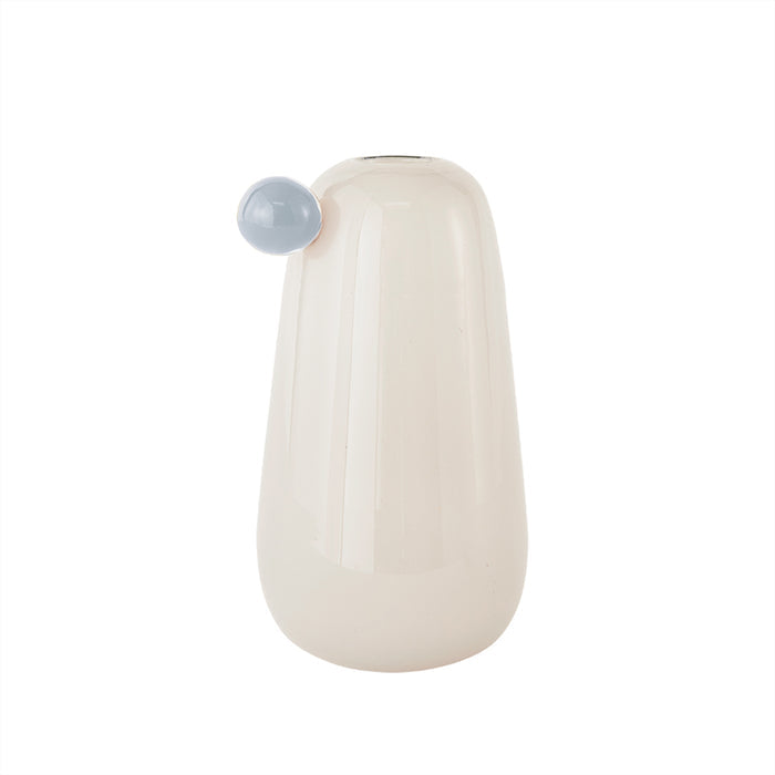 Inka Vase Groß Glas Off White