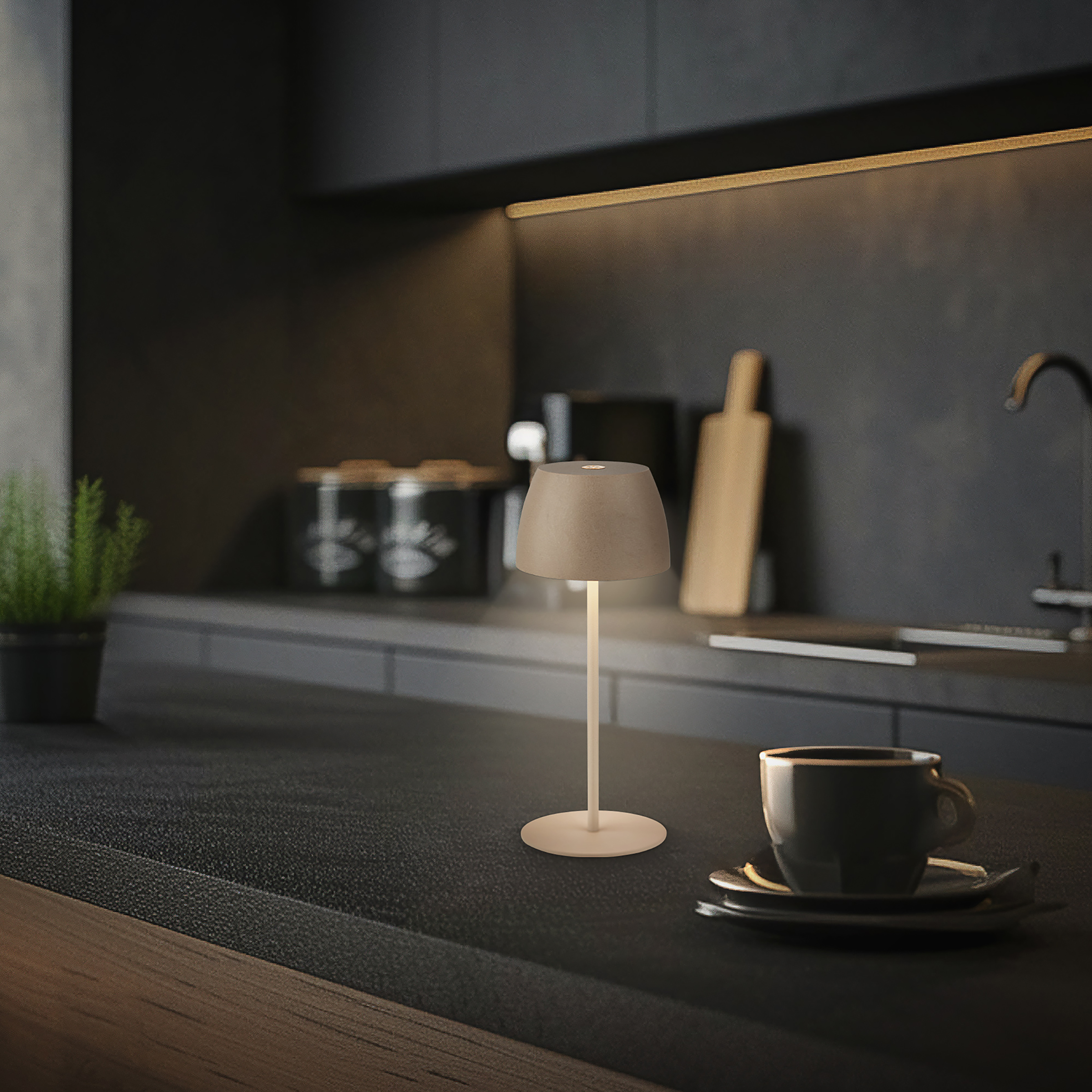 LED Akku Tischleuchte Serina Mini Typ A Beige