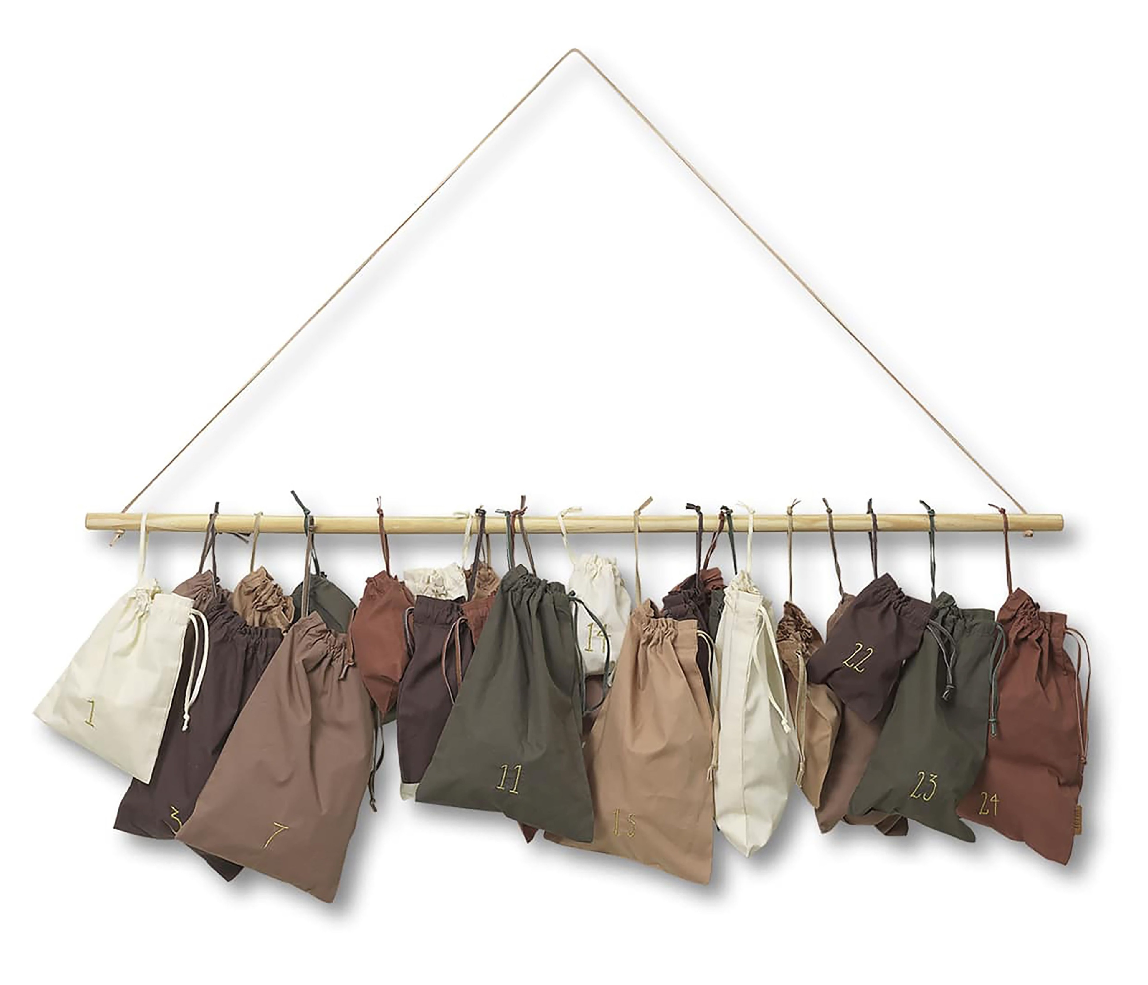 Christmas Countdown Jutekalender mit 24 Beuteln Mehrfarbig