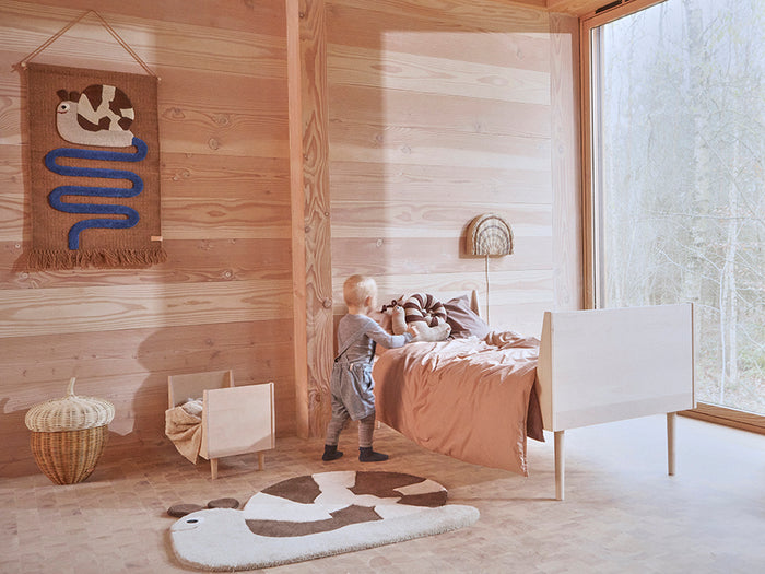 Sally Snail On The Way Wandteppich Wolle Blau