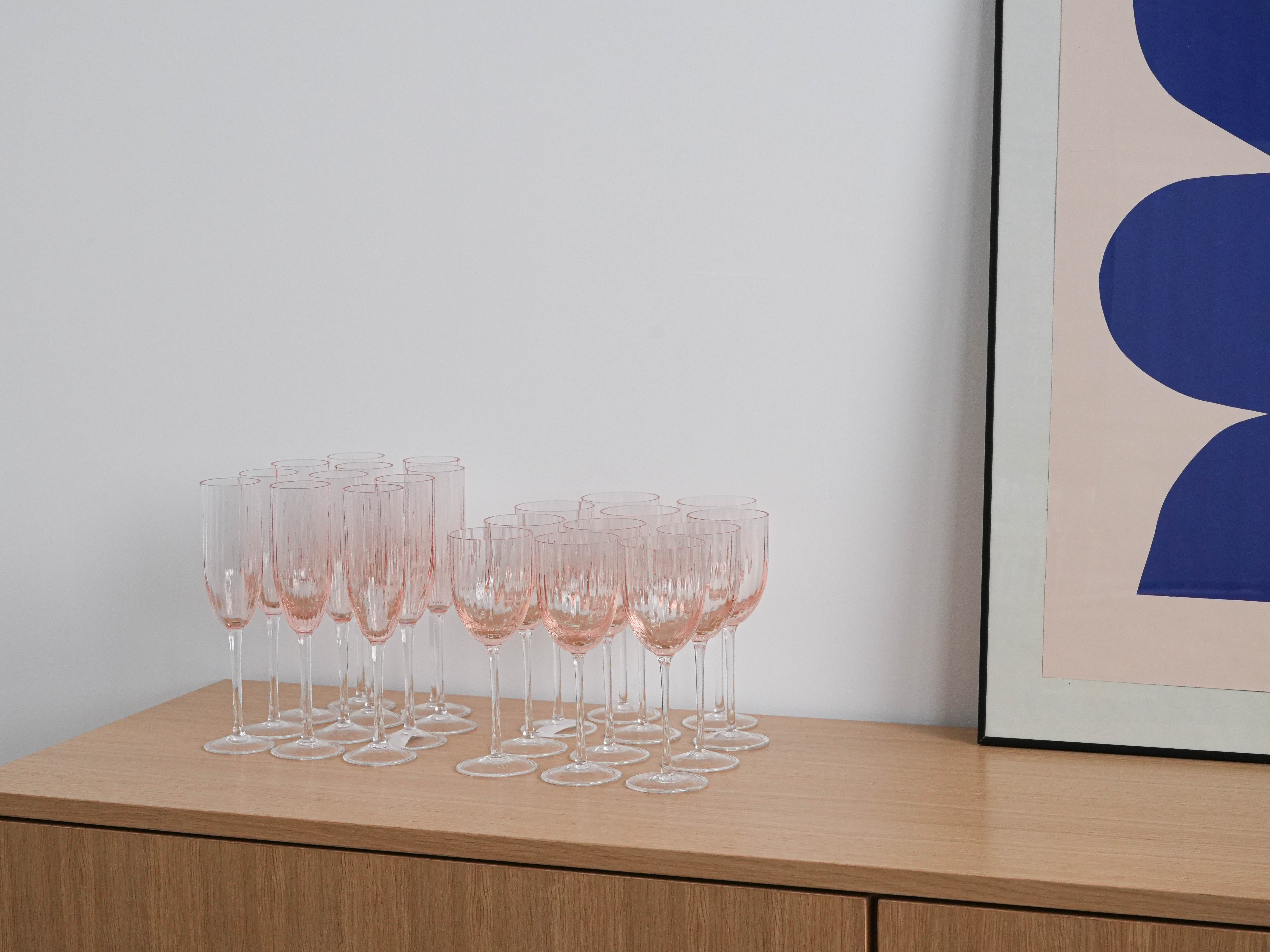 Weingläser-Set Rosa 1970er Jahre