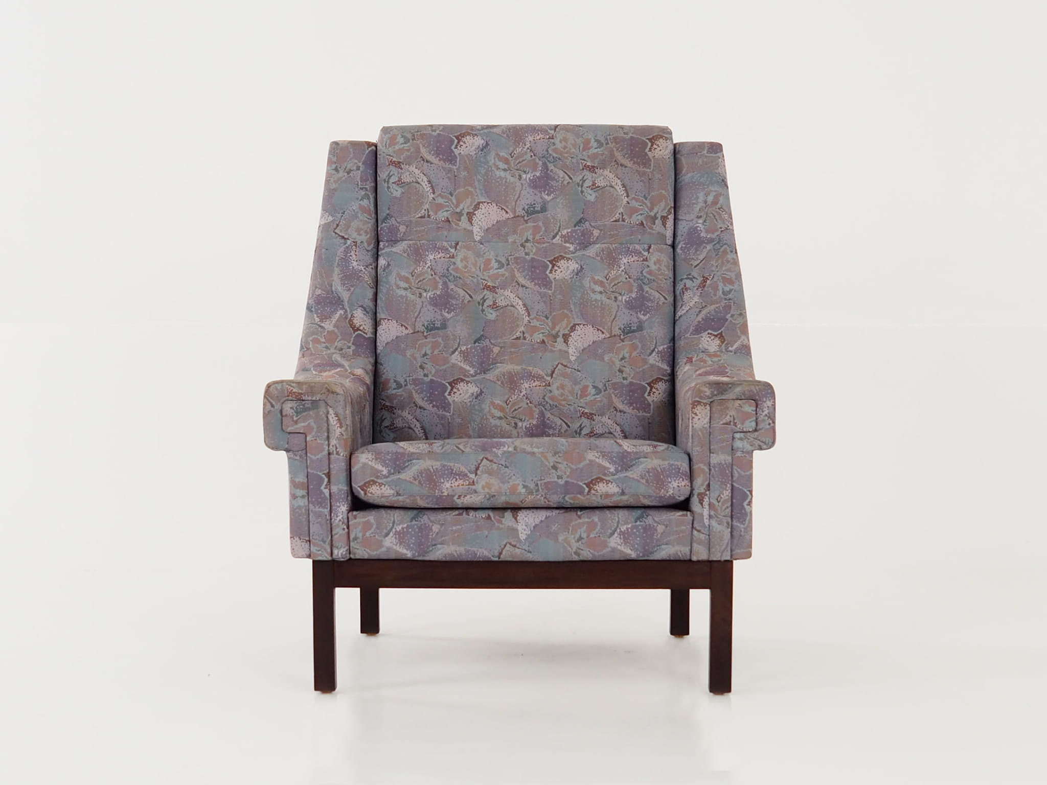 Vintage armchair beech wood textile violet 1960s