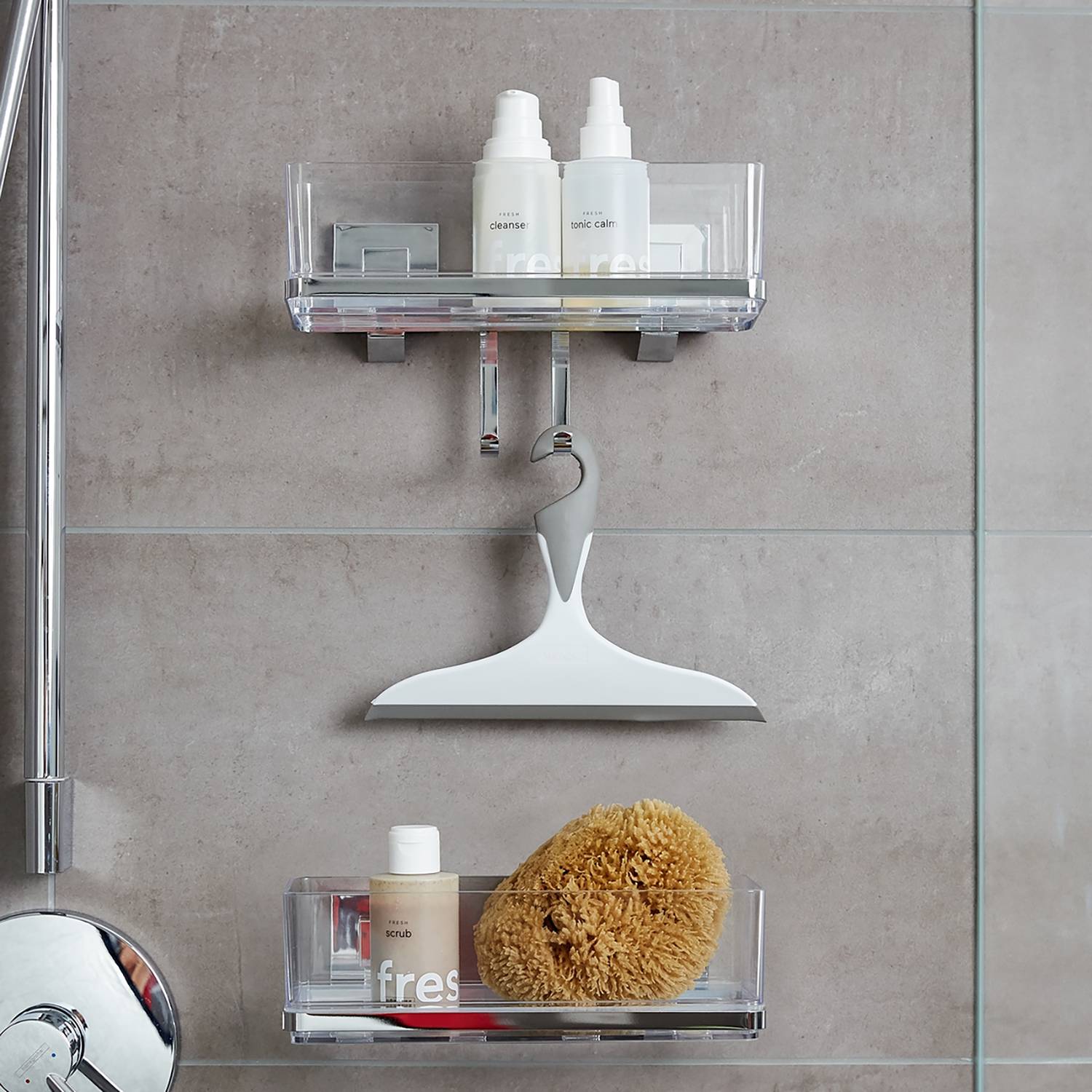 Maxiablage Vacuum-Loc Quadro Edelstahl rostfrei / ABS Chrom