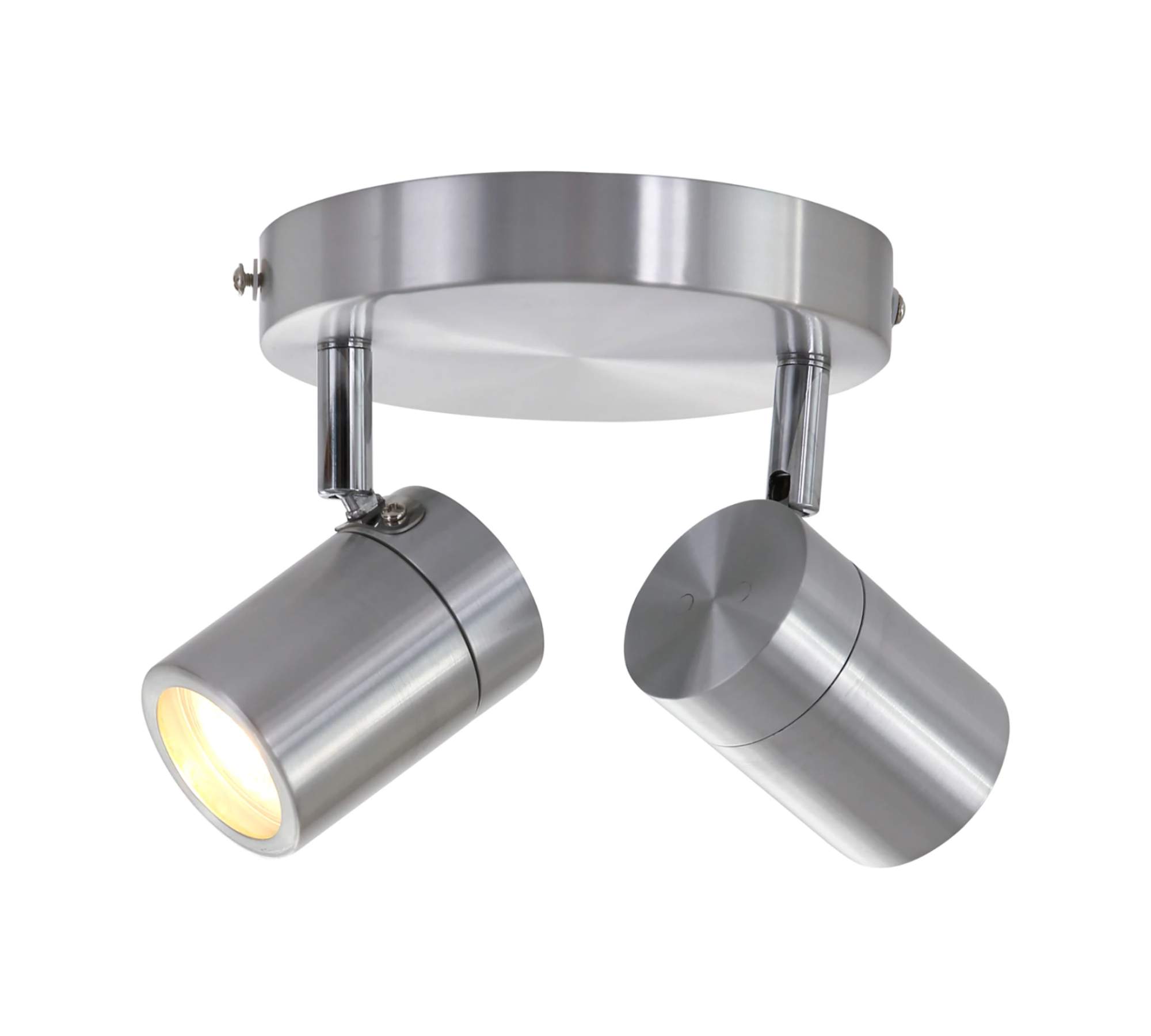 Deckenleuchte Upround 2-flammig Metall Silber