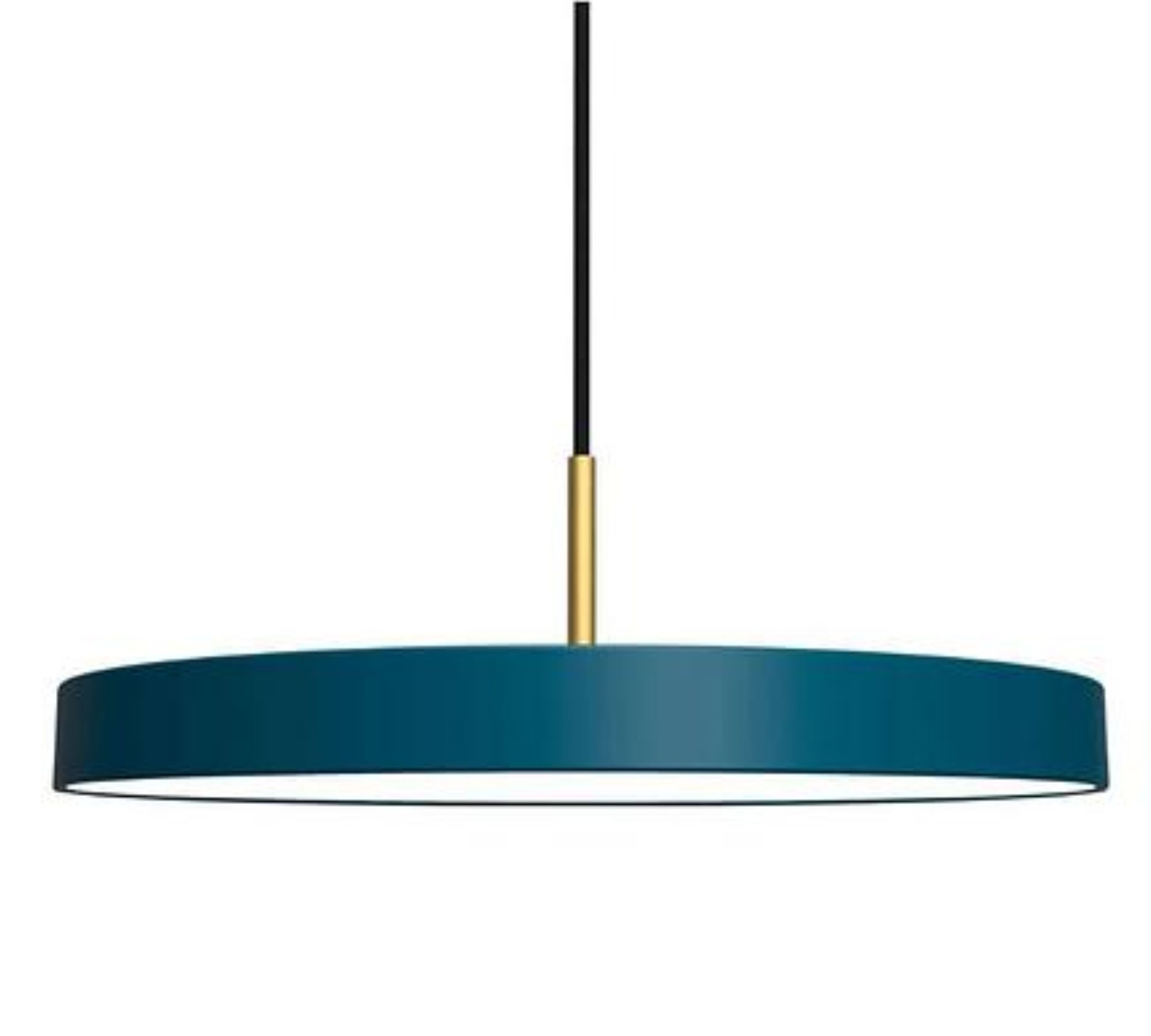 Asteria Pendelleuchte Mini Messing Petrolblau