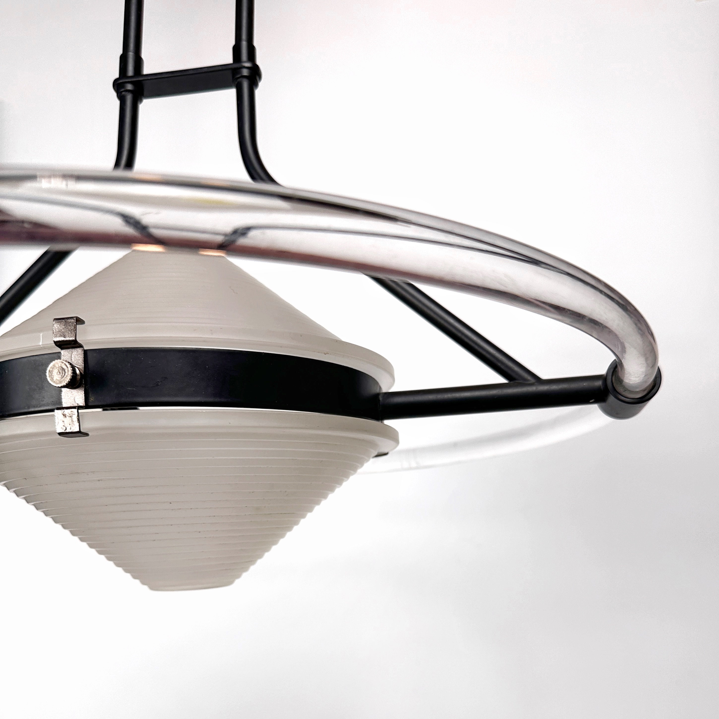 Deckenlampe Milchglas Plexiglas 1980er Jahre