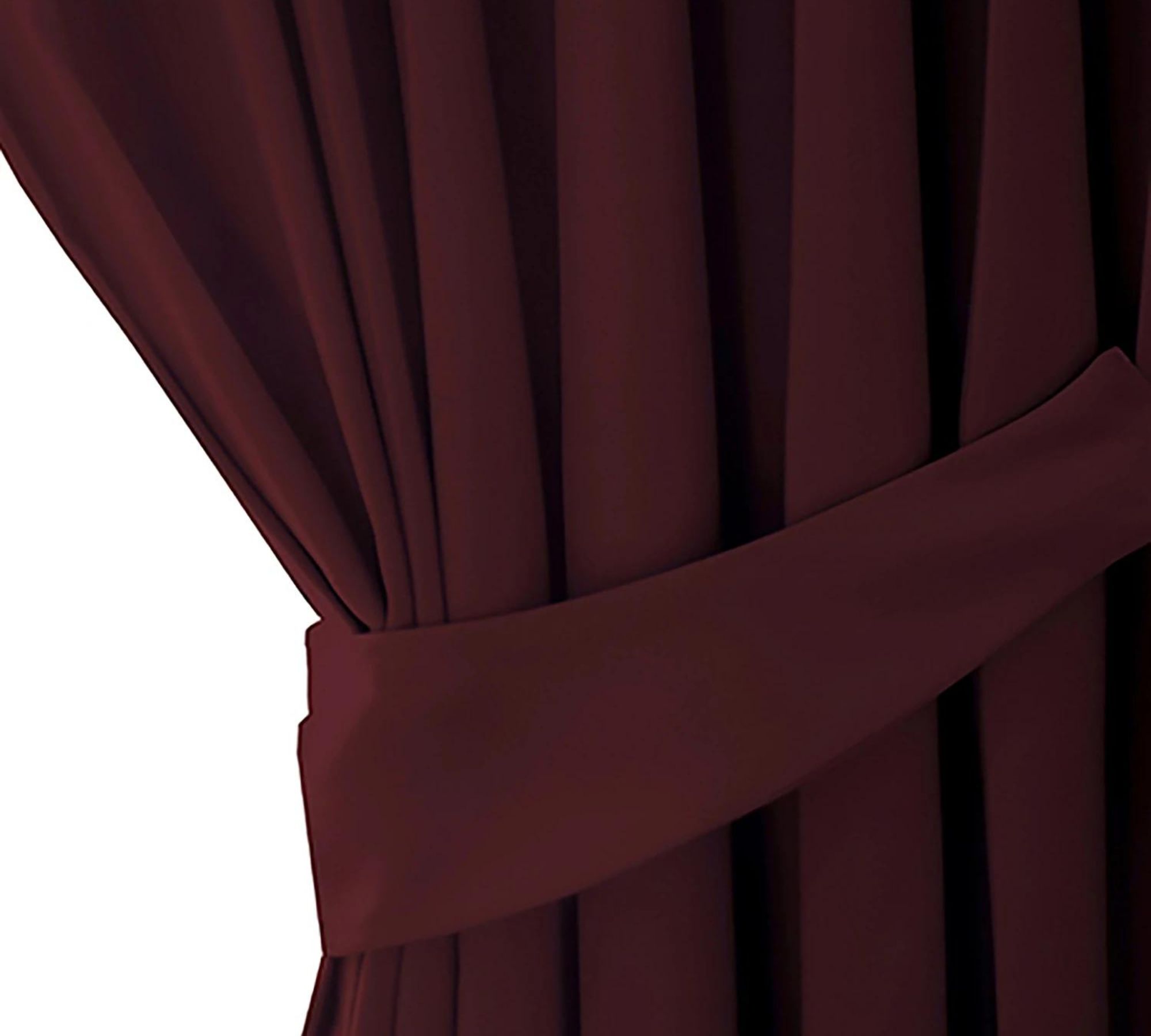 Vorhang mit Kräuselband Textil Rot