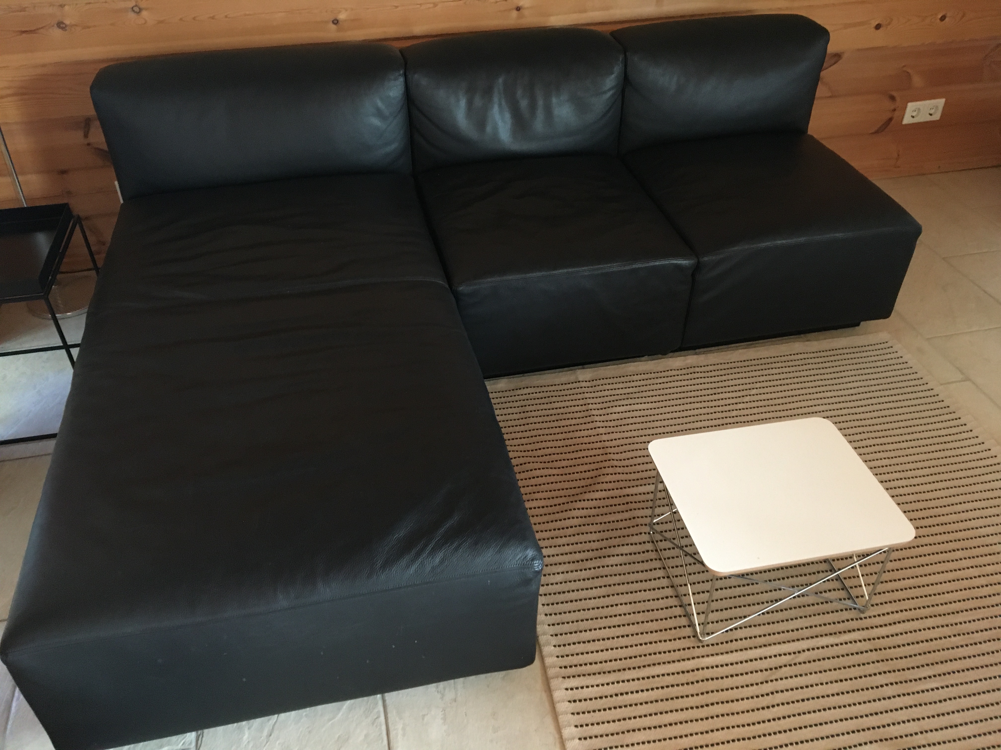 Modulares Sofa Leder Schwarz