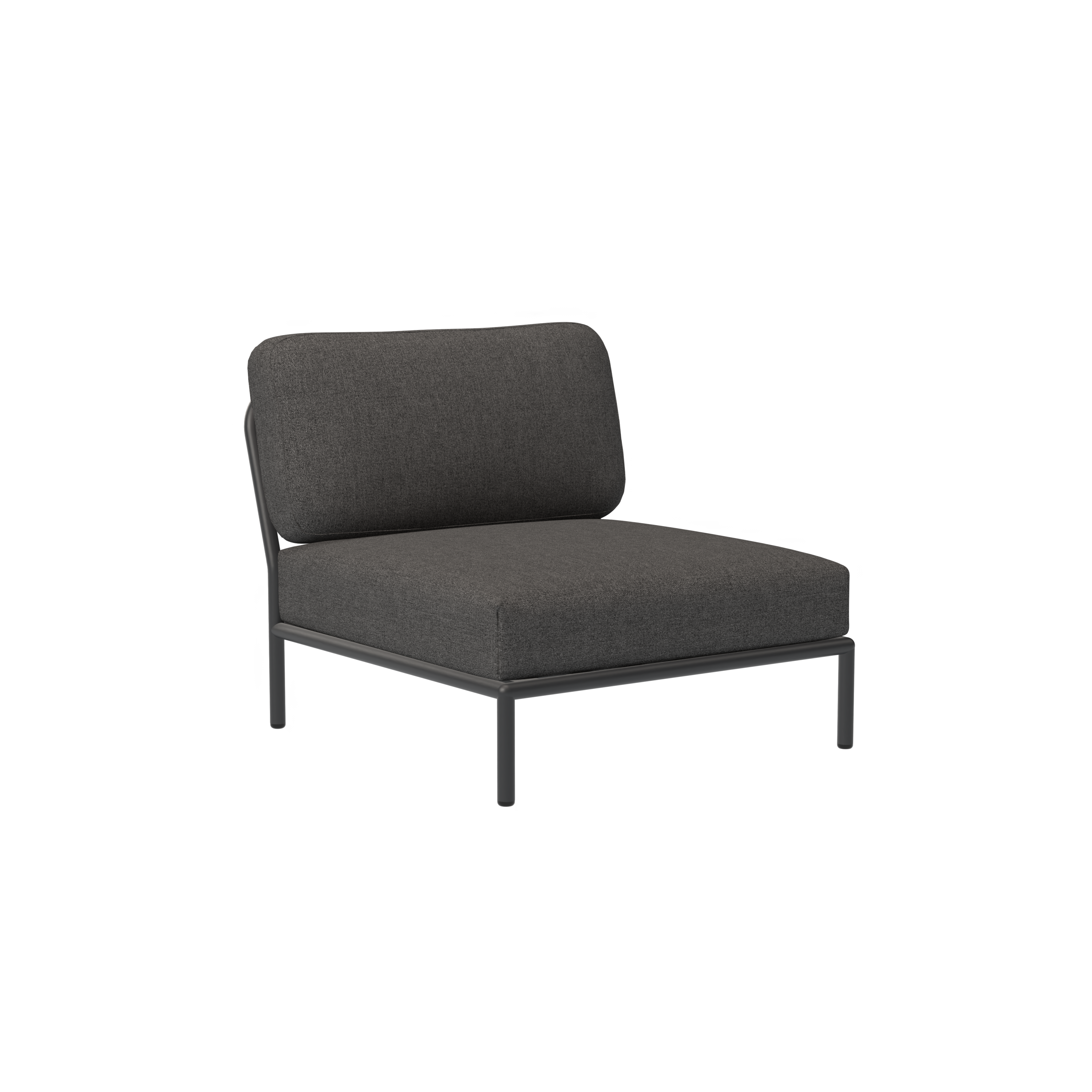 LEVEL Sofamodul Rechts, Sessel & Pouf Sooty Grau