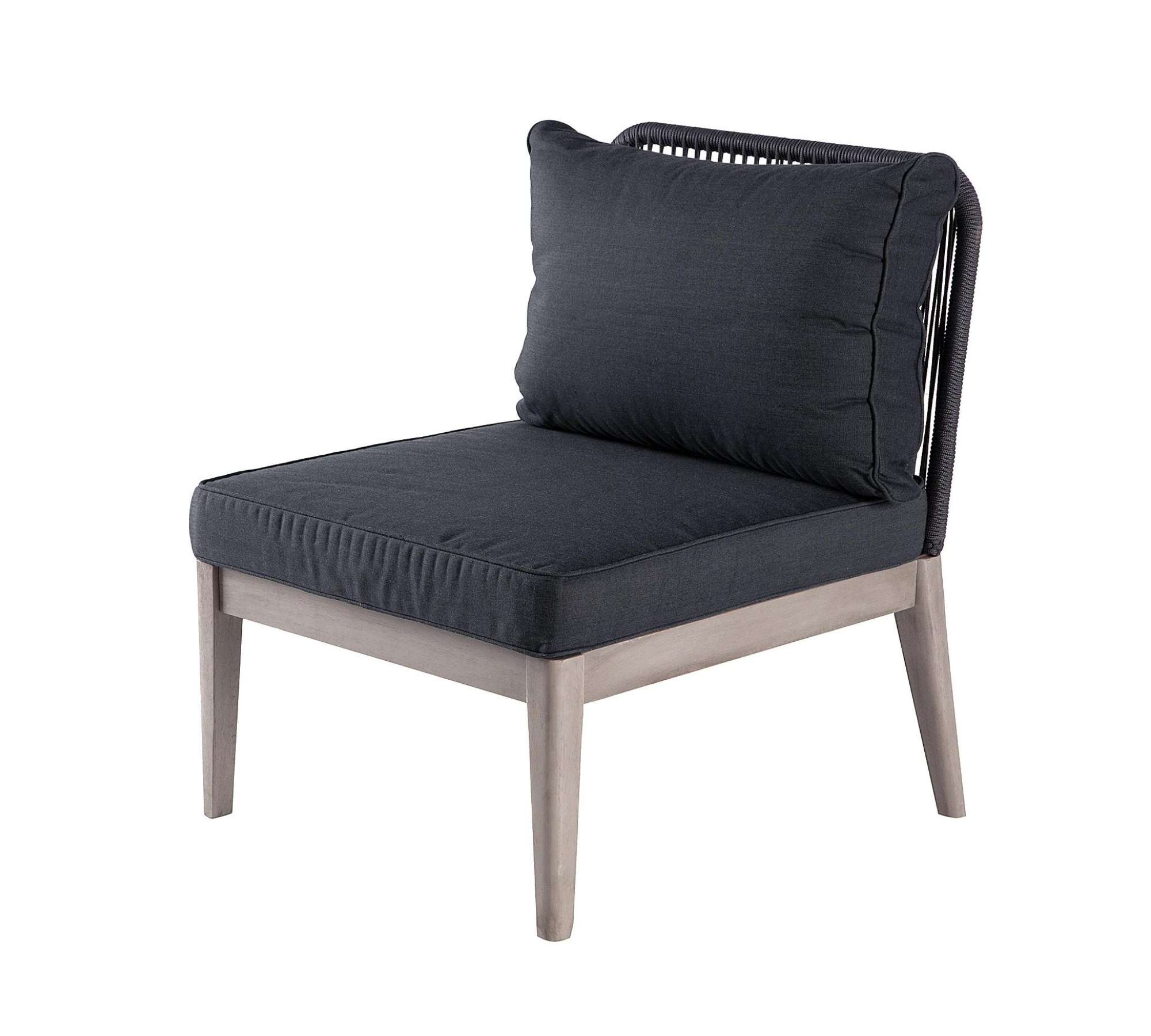 Loungesessel Holz Metall Grau