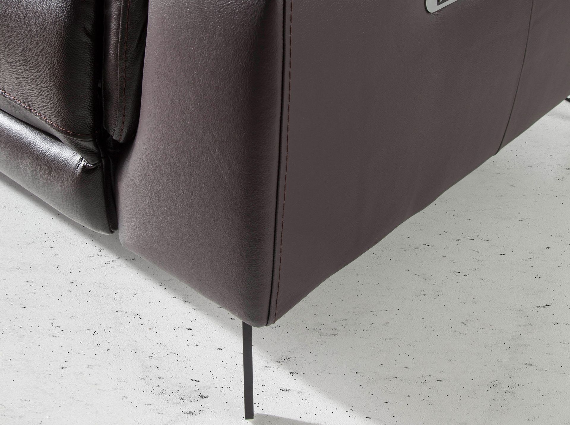 Sofa 3-seater with recliner function Leather Chocolate Brown