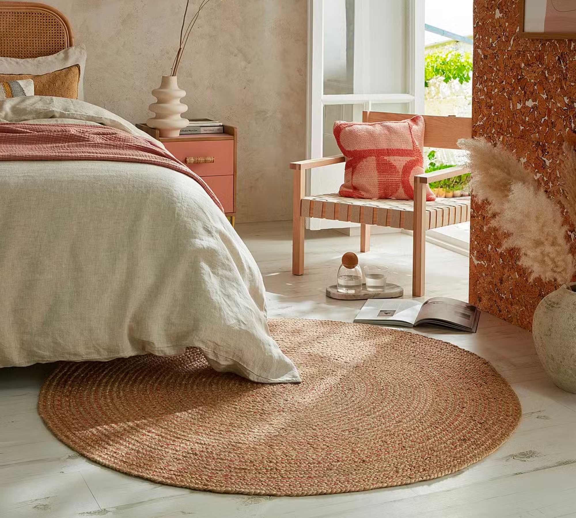 Capri Carpet Jute Natural Coral 180 x 180 cm
