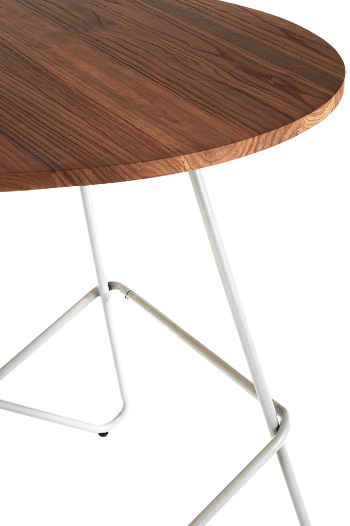 District Chrom Metall und Elm Holz Tisch
