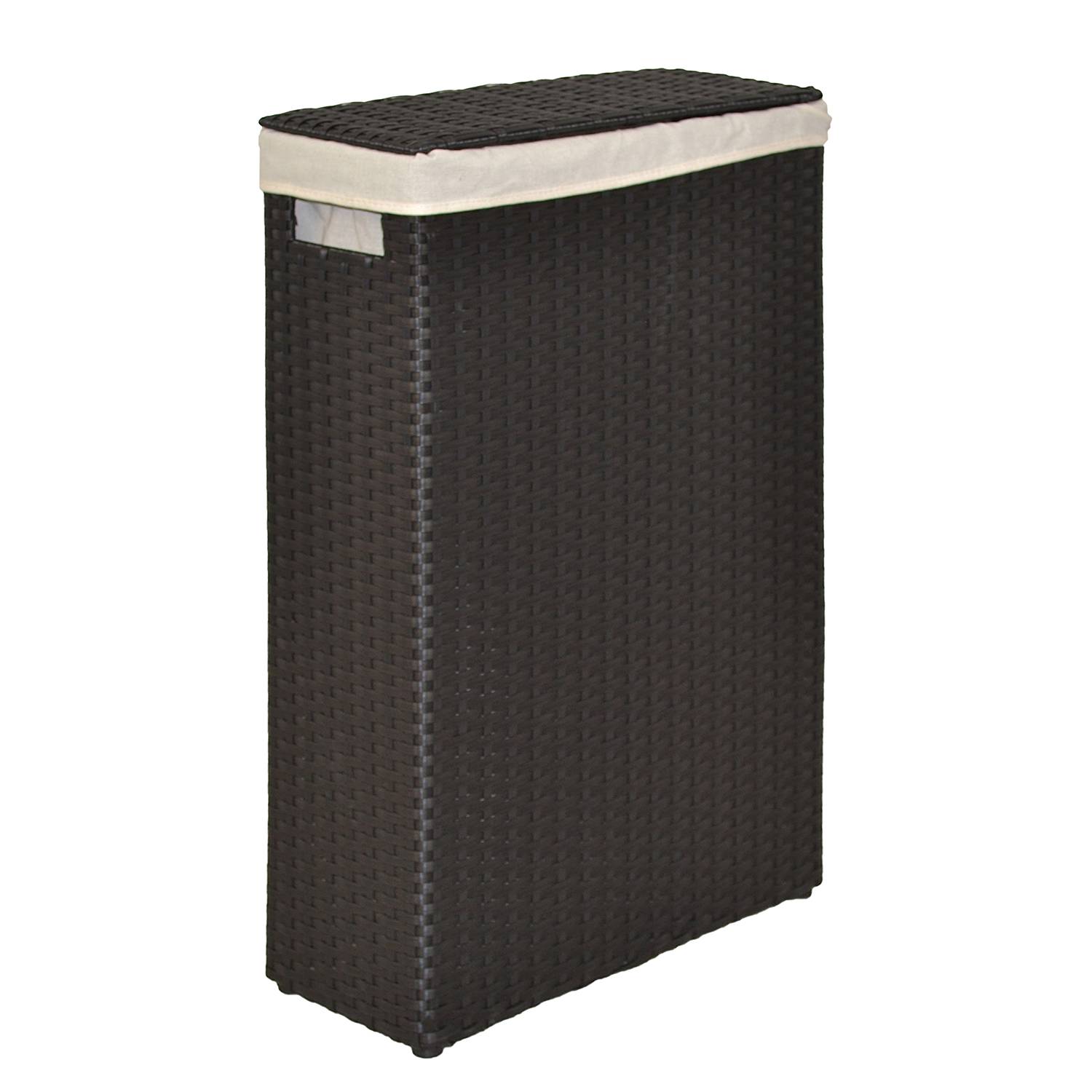 Wäschekorb Gladysdale I Polyrattan Schwarz