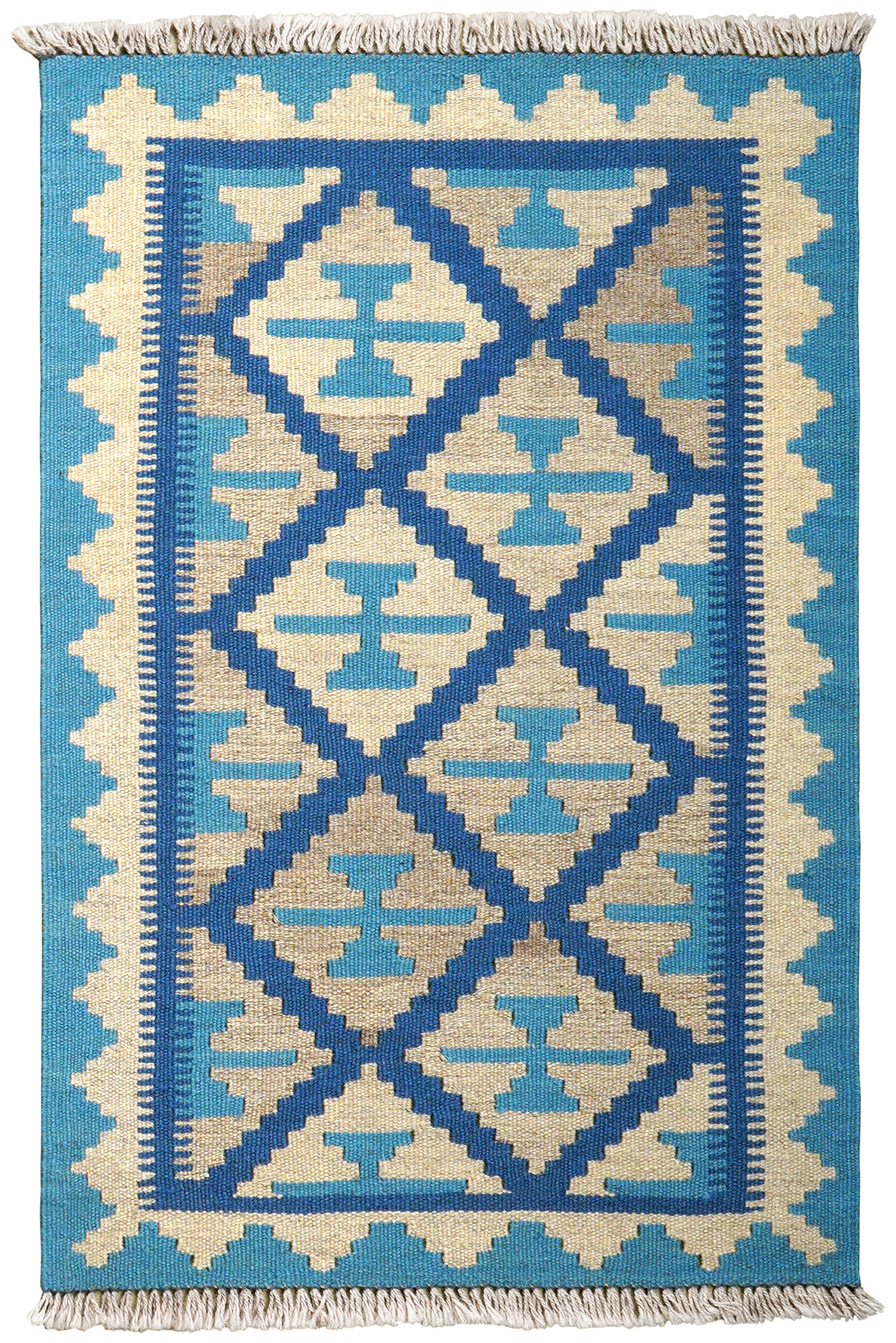Kilim Gashgai Teppich Blau