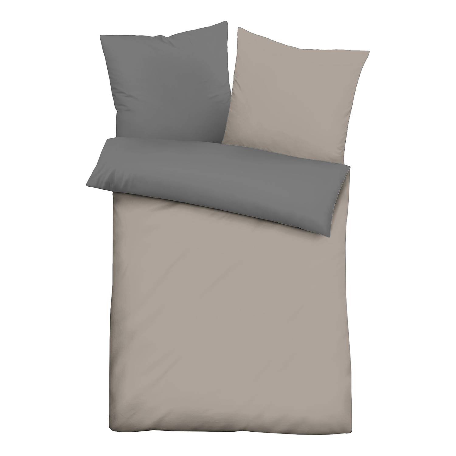 Linon Bed Linen Cotton Taupe 155x220cm Pillowcase 80x80cm
