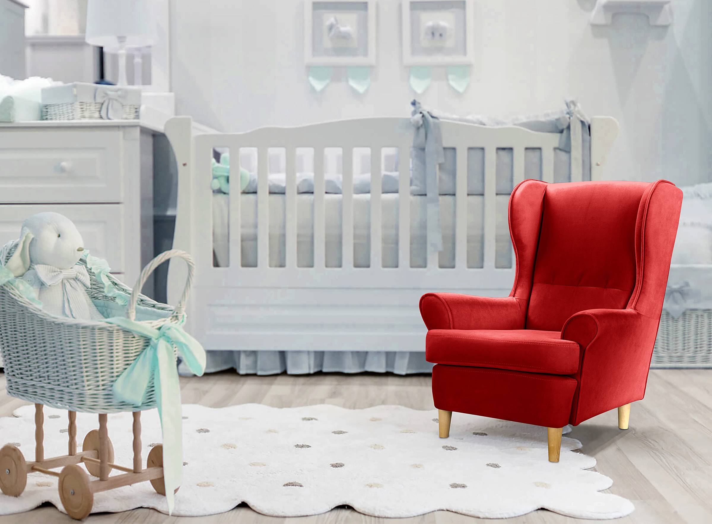 Ohrensessel Ranu Mini Rot