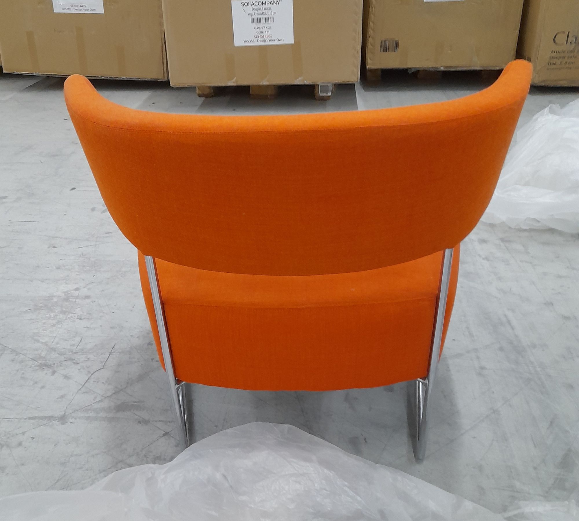 Tauro BU1934 Polstersessel Stahl Stoff Orange