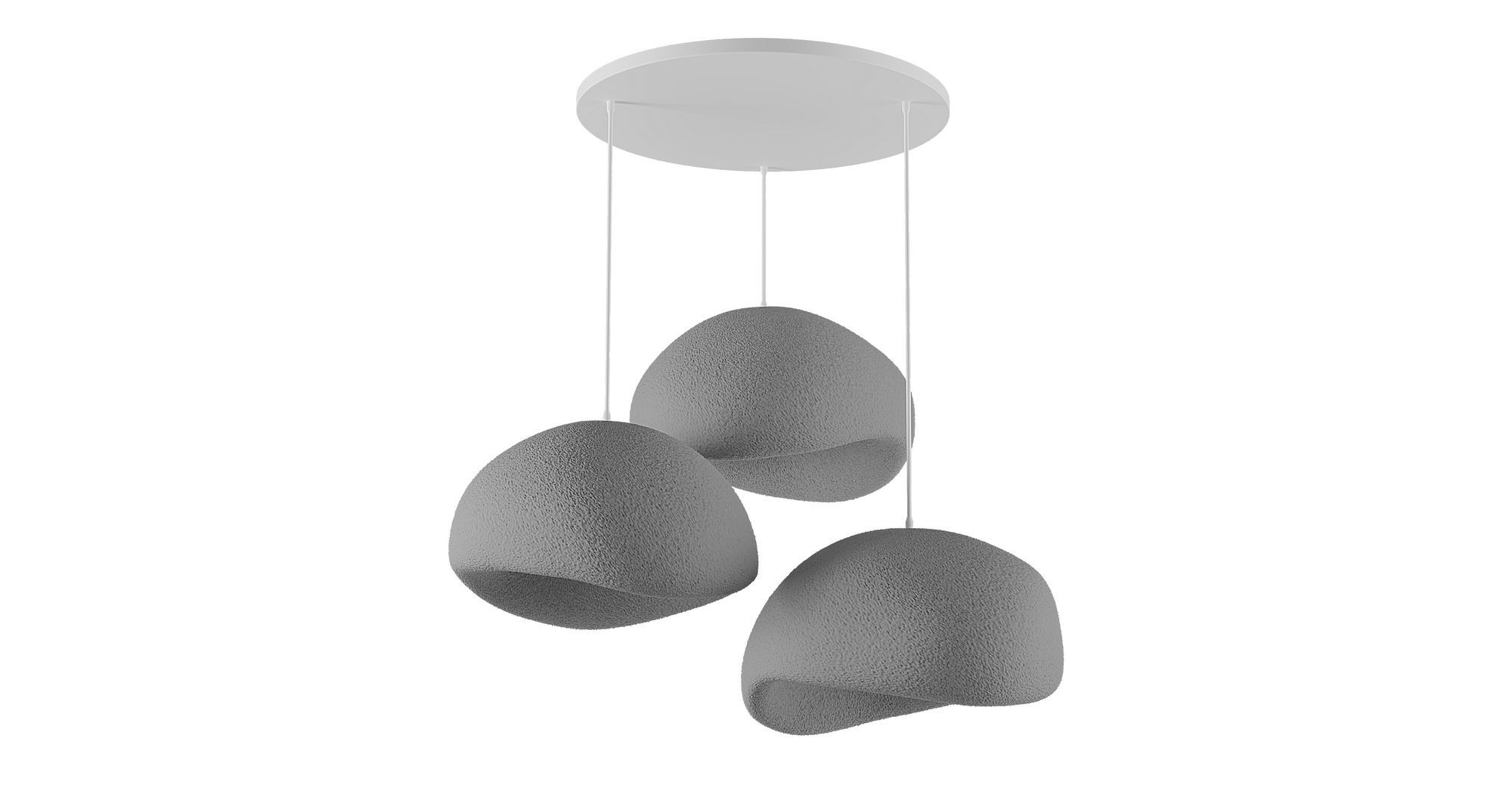 3-Flammig Wabi Sabi Haze & Hues Pendelleuchte Beton Grau