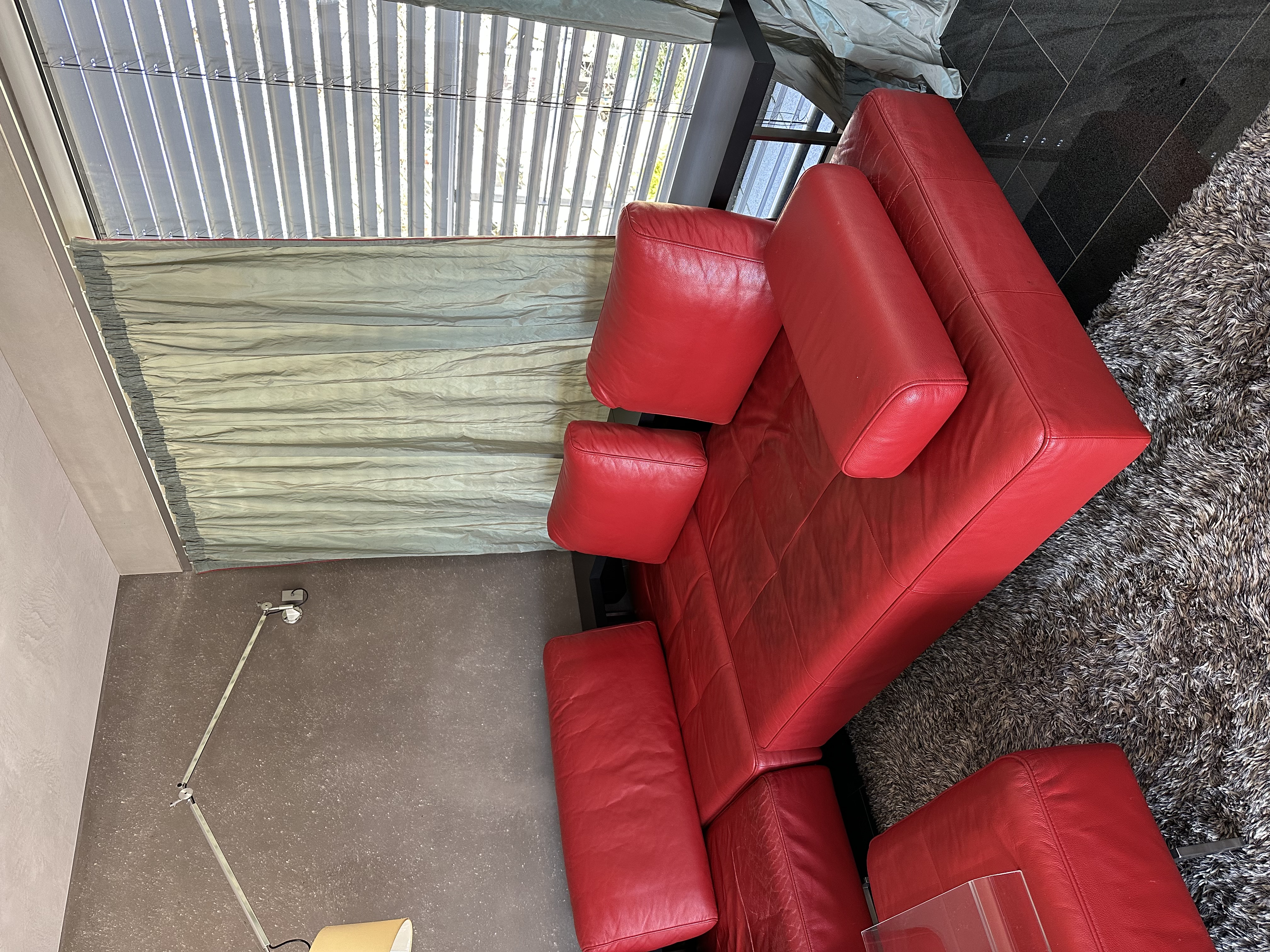 Corner Sofa Dono Leather Red