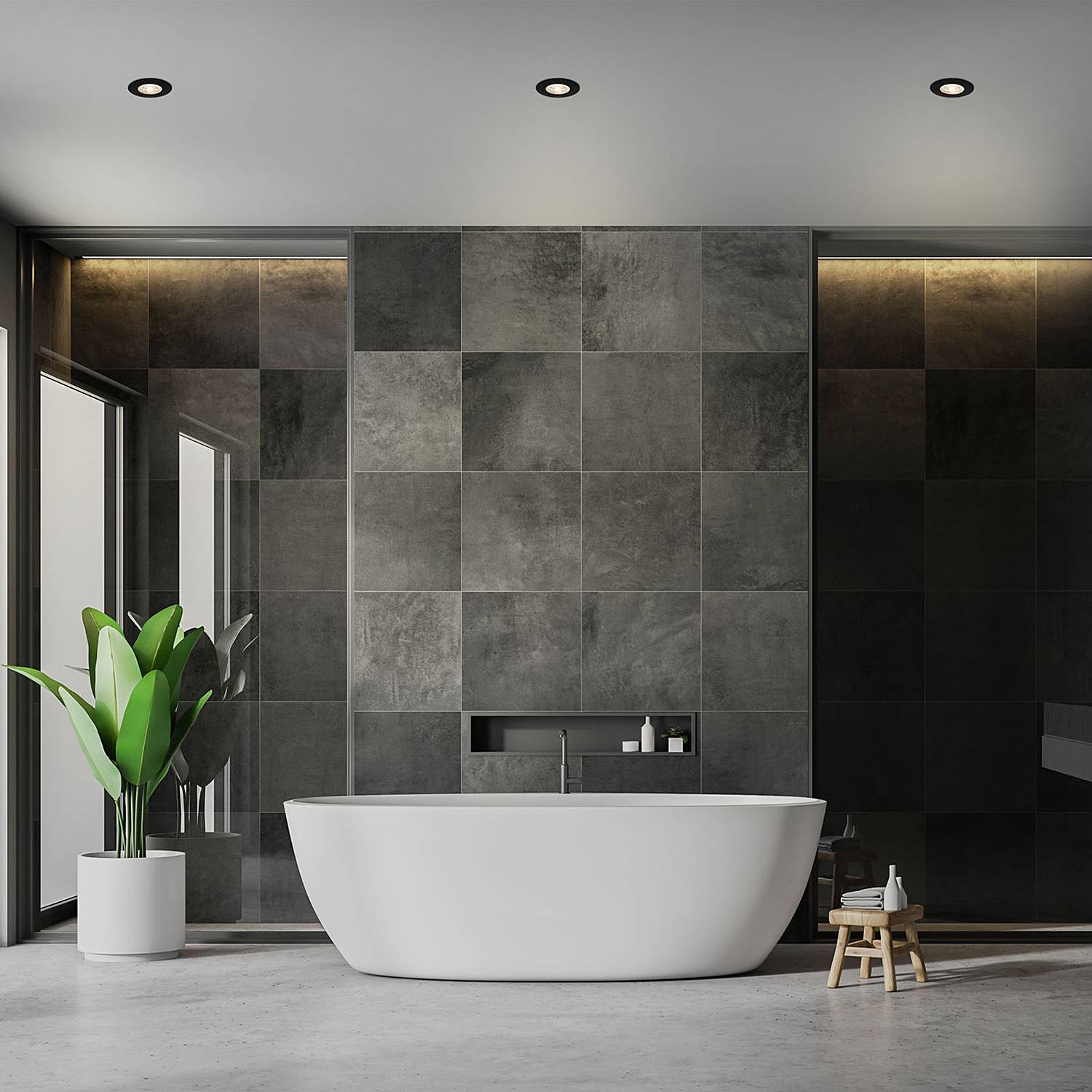 Kulana II LED-Einbauleuchte 3er Set 3-flammig Nylon Schwarz