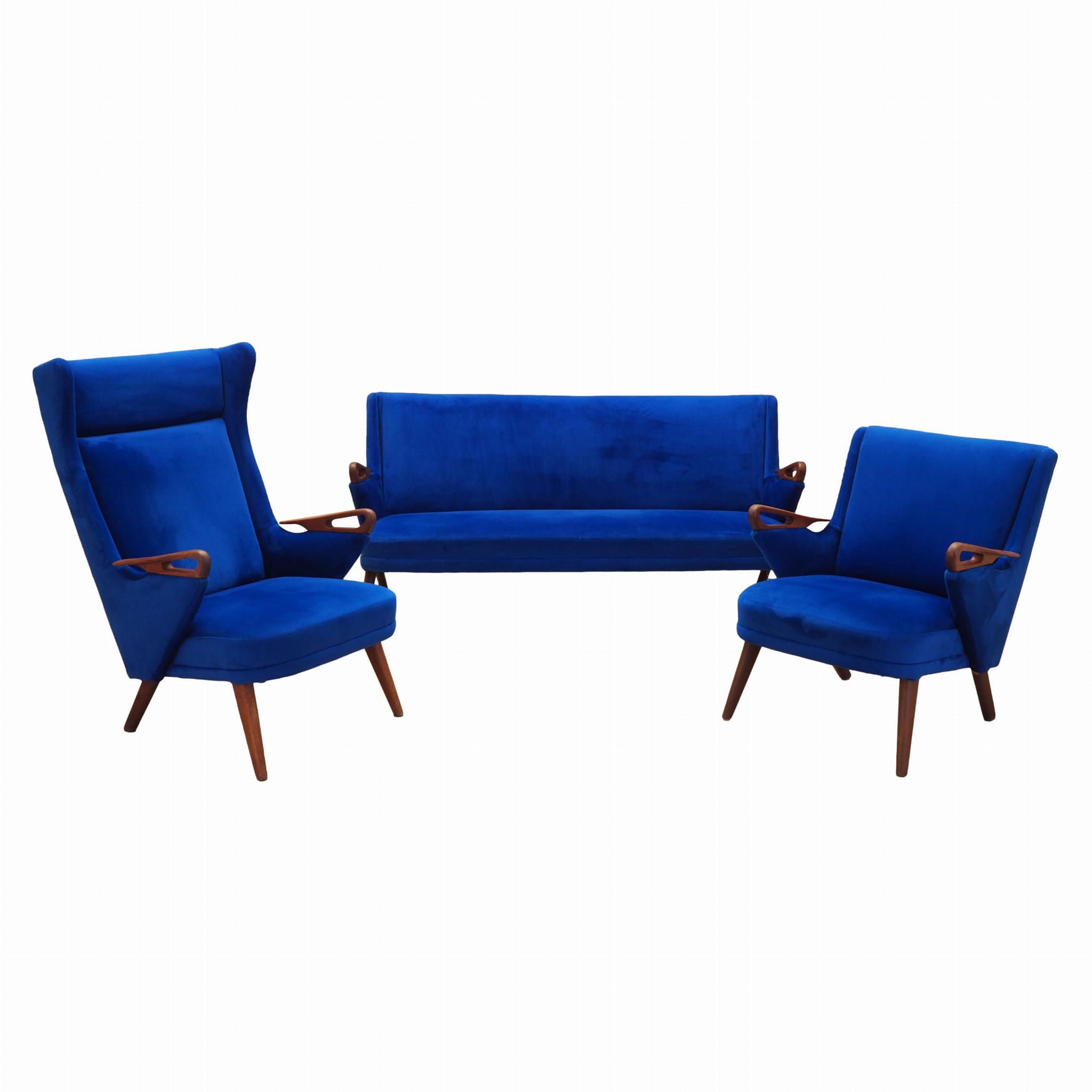 Wohnzimmer-Set Blau 1960er Jahre