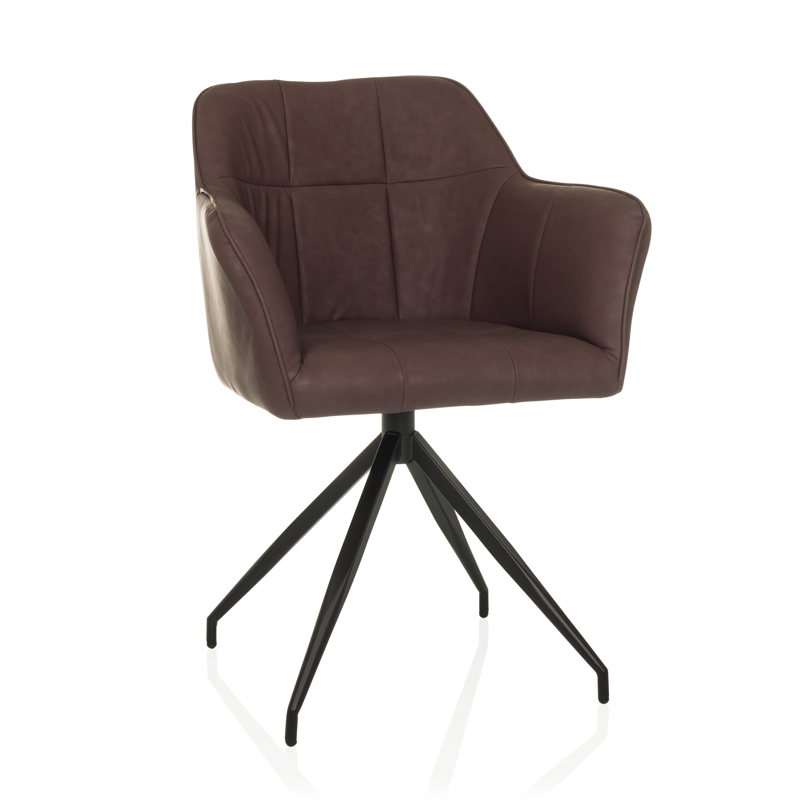 ELVERUM SPU Dining chair Faux leather Dark brown