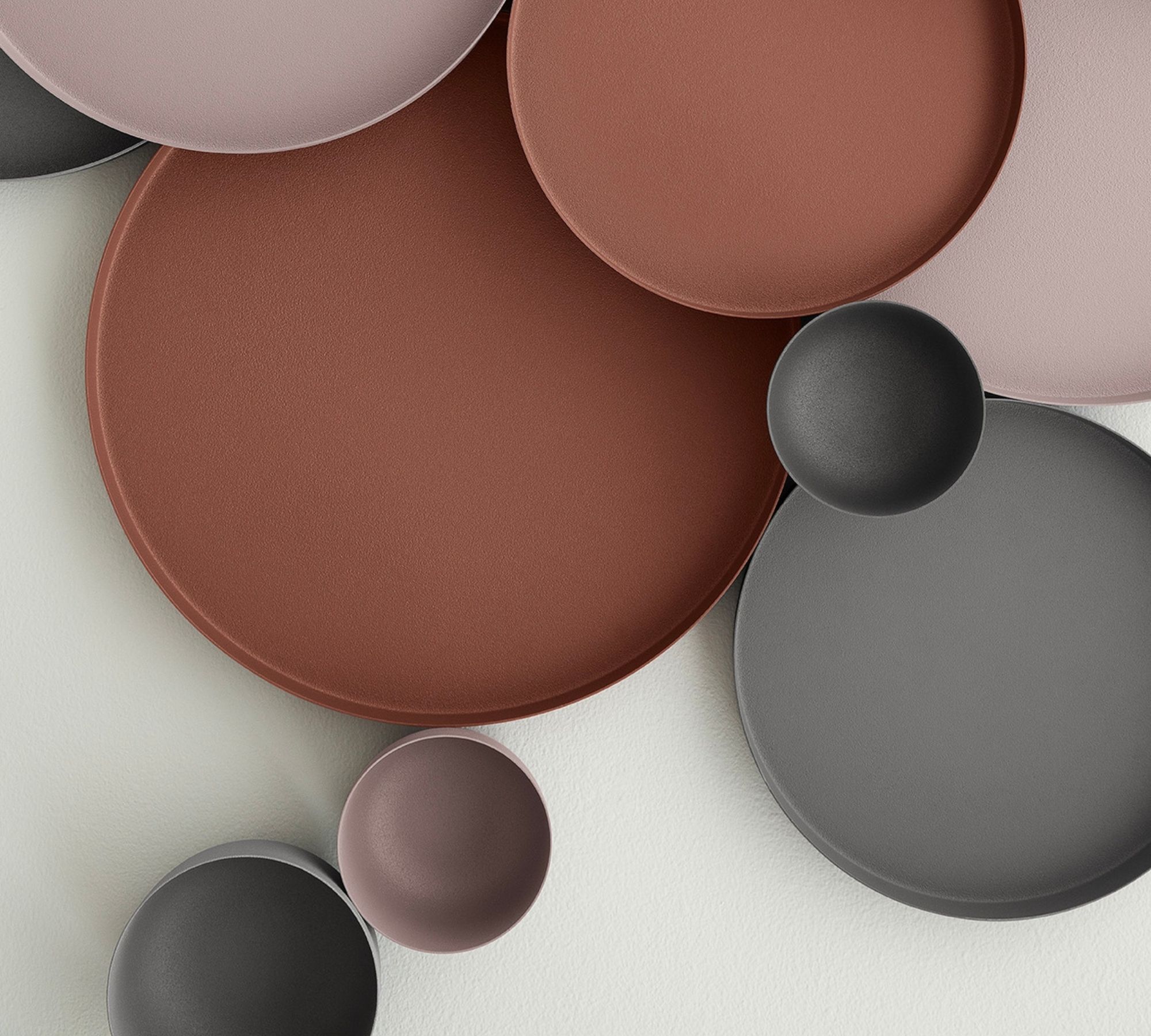 Reo Schale Pulverbeschichteter Stahl L ⌀ 15 cm Pewter 66045