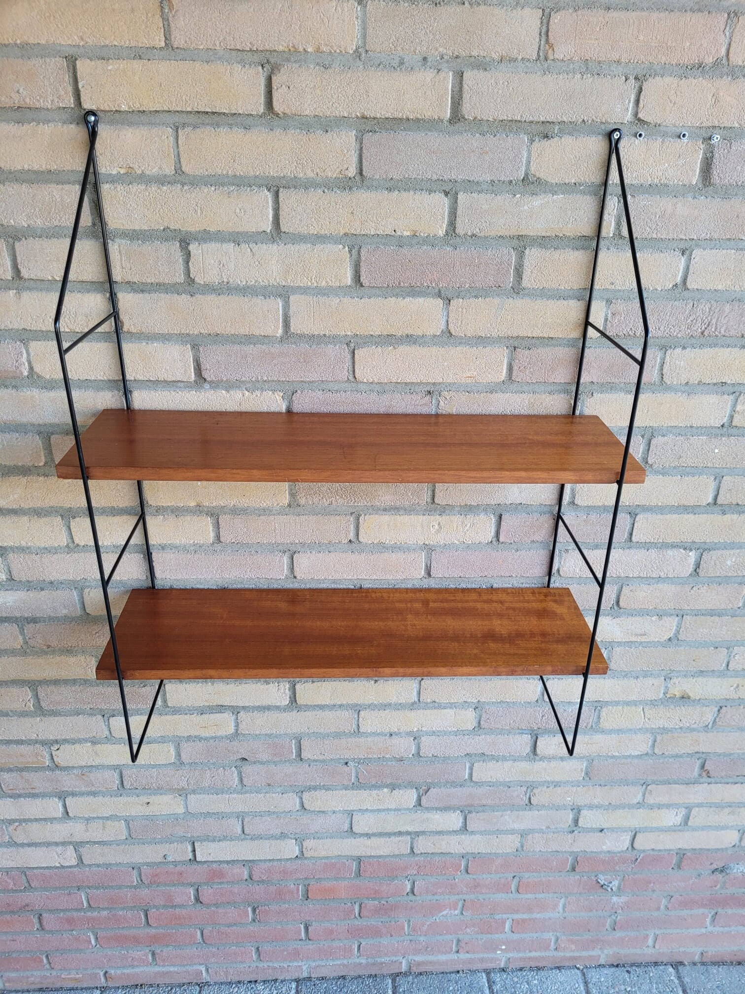 Vintage Regal Holz Braun Metall