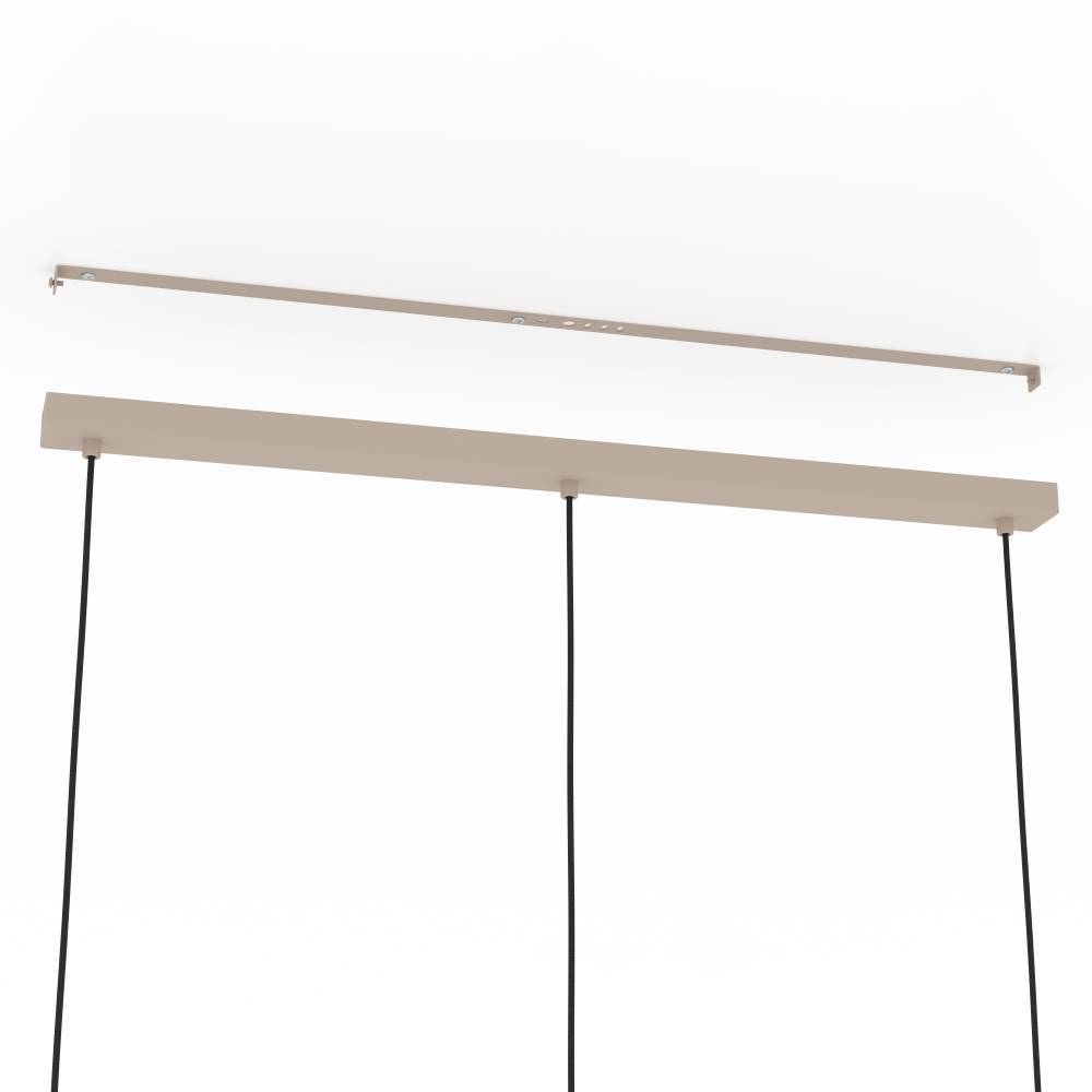 3-Flammig Pendelleuchte Romazzina Stahl Beige