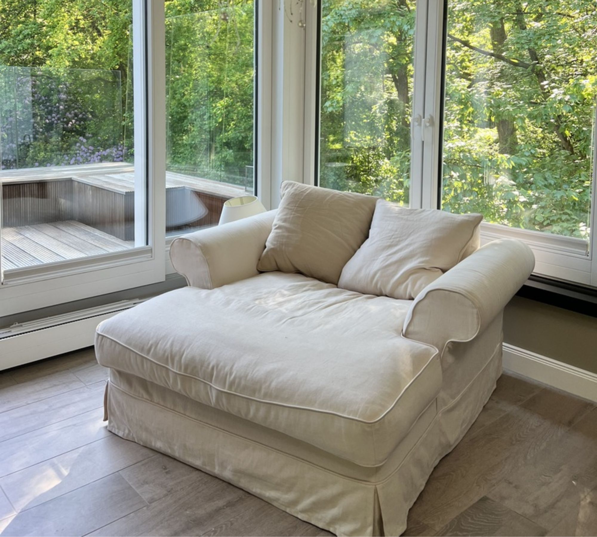 Sofa 1-Sitzer Baumwolle Beige