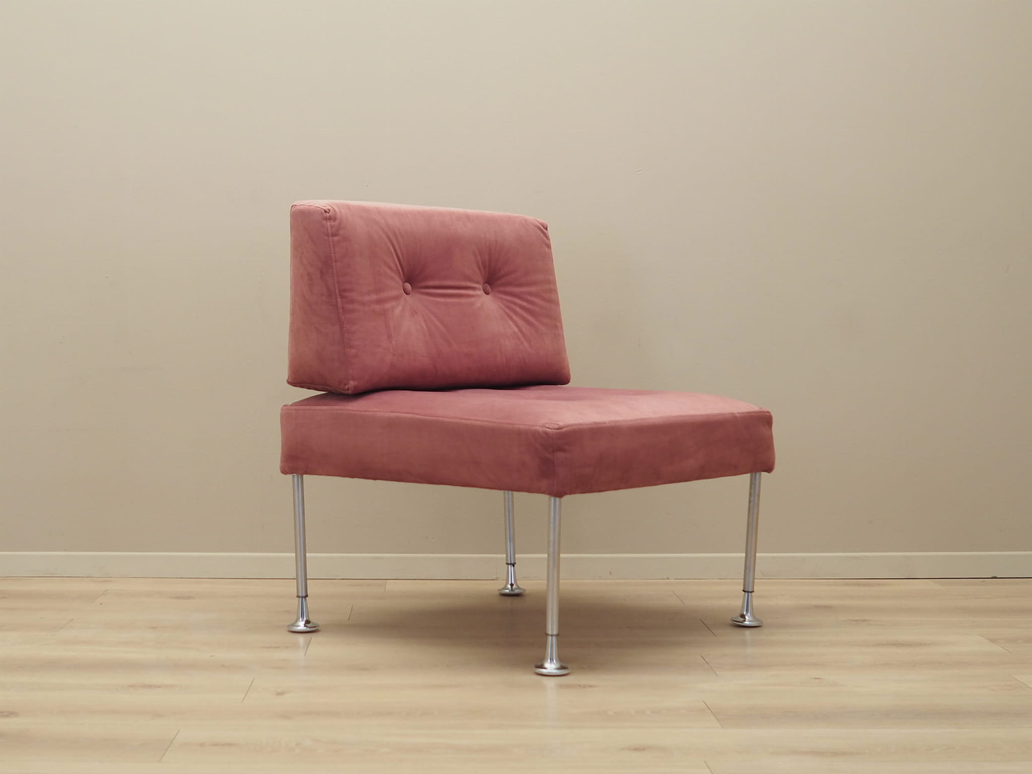 Vintage armchair velvet metal pink 1960s
