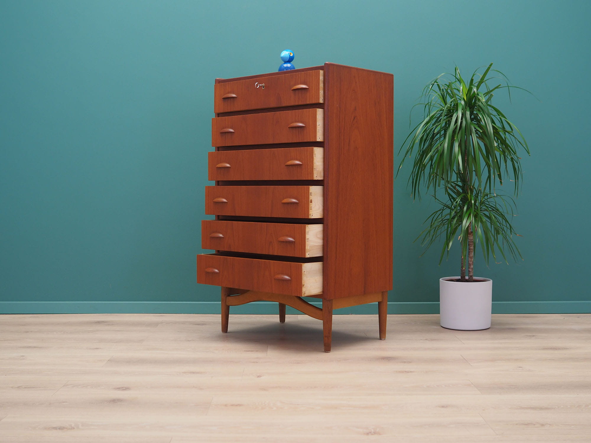 Vintage chest of drawers Teak wood Brown 1970s