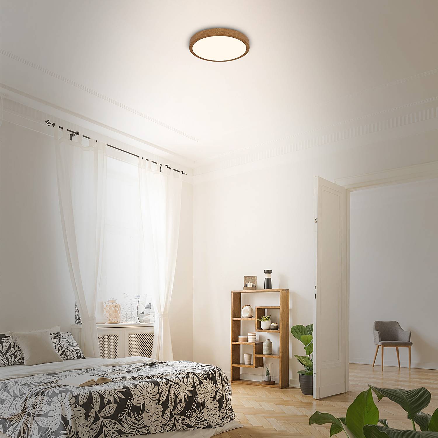 LED-Deckenleuchte Runa Braun