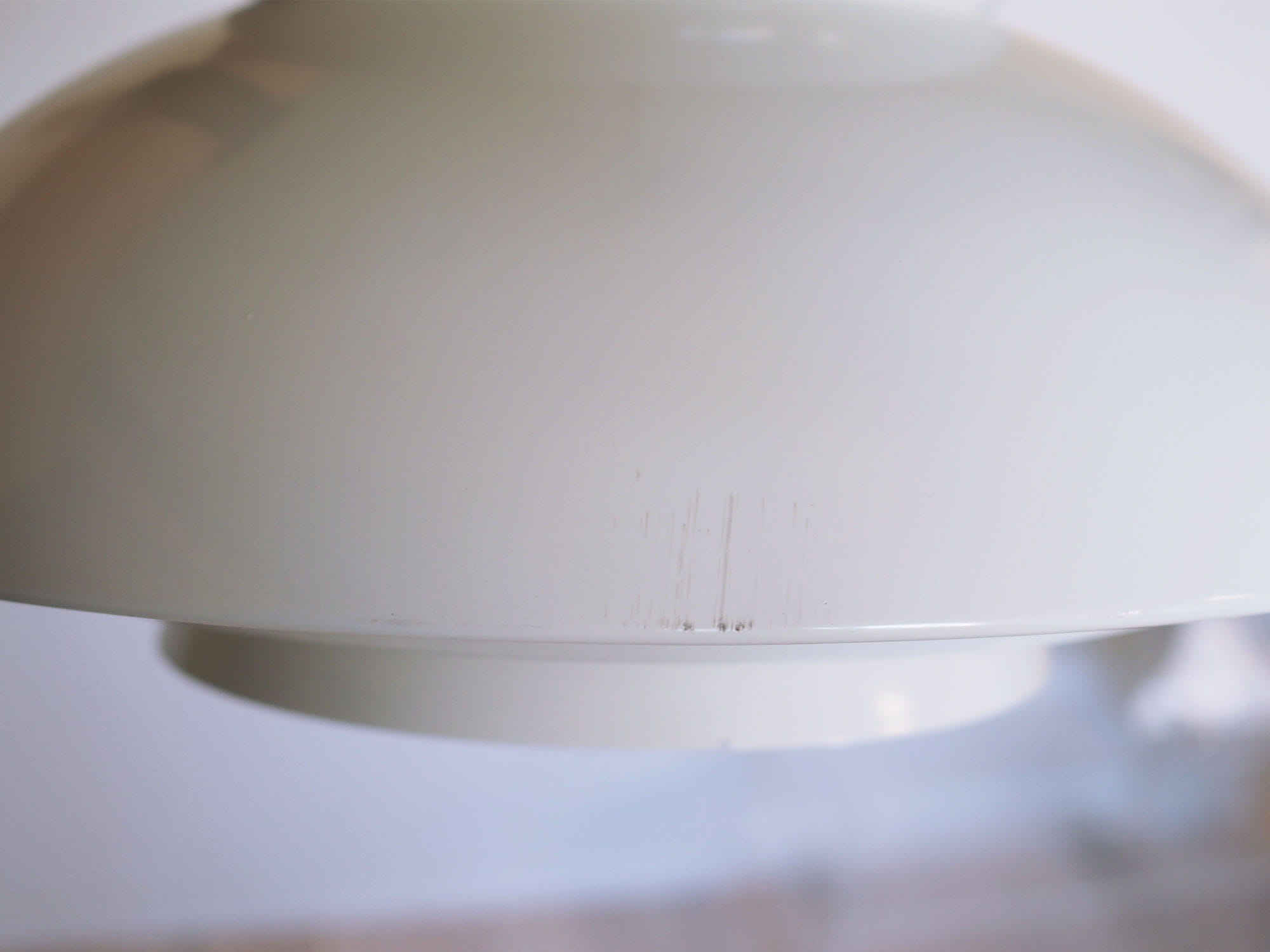 Vintage pendant lamp metal white 1970s
