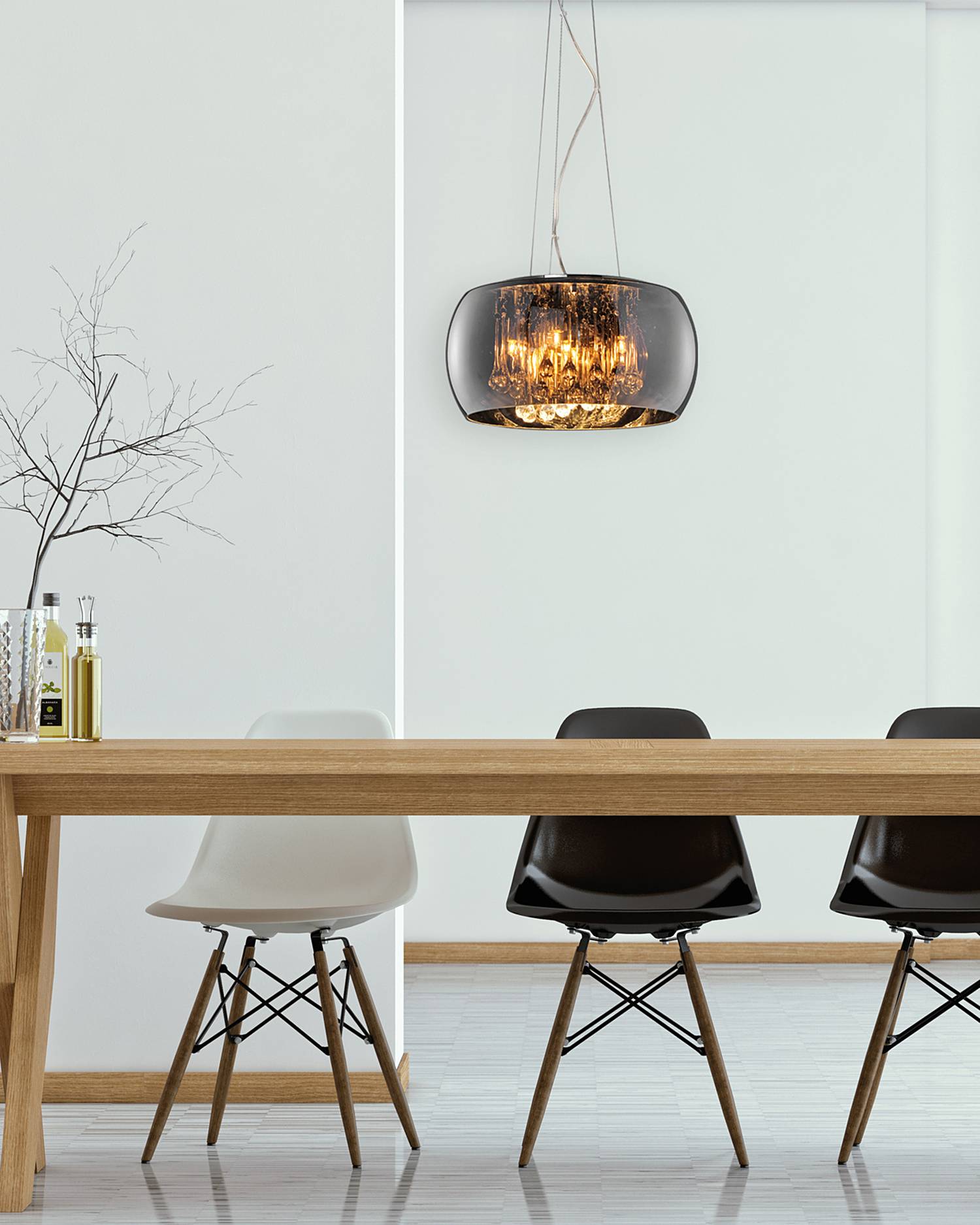 Pendelleuchte Vapore Lichtfeuer Metall/Glas 5-flammig