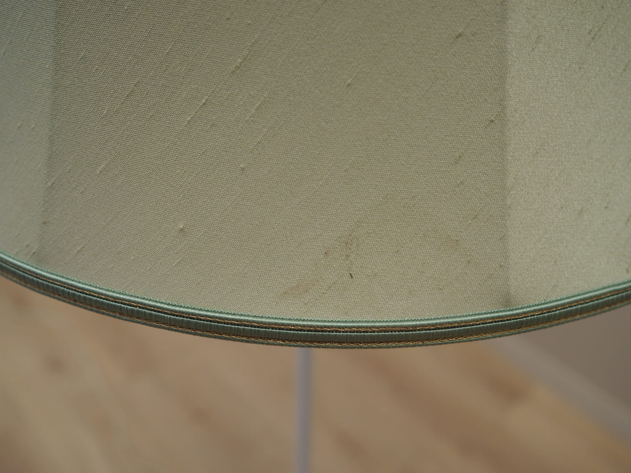 Vintage floor lamp Metal Fabric Green 1970s