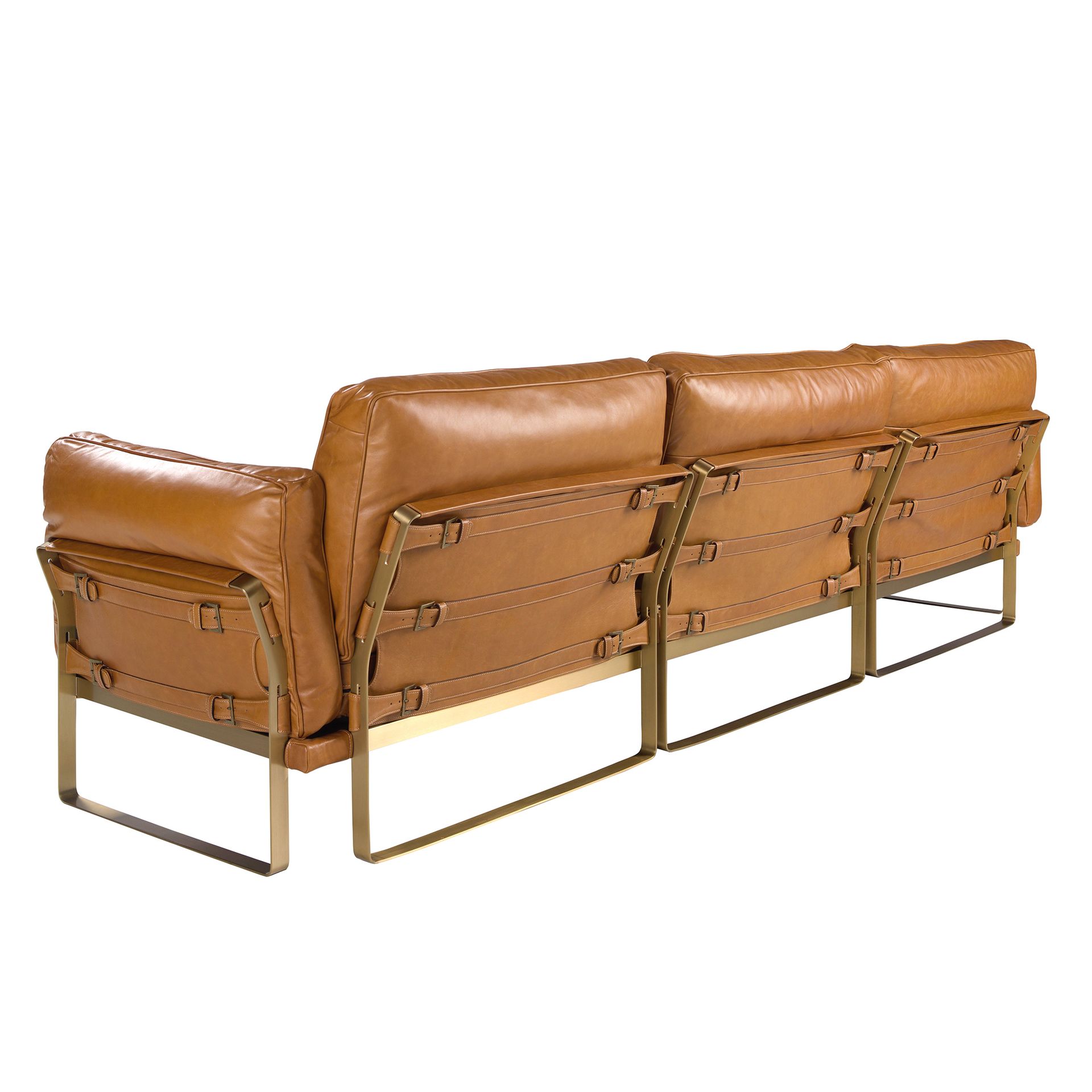 Linkes Récamiere-Sofa in kamelfarbenem Leder 6231