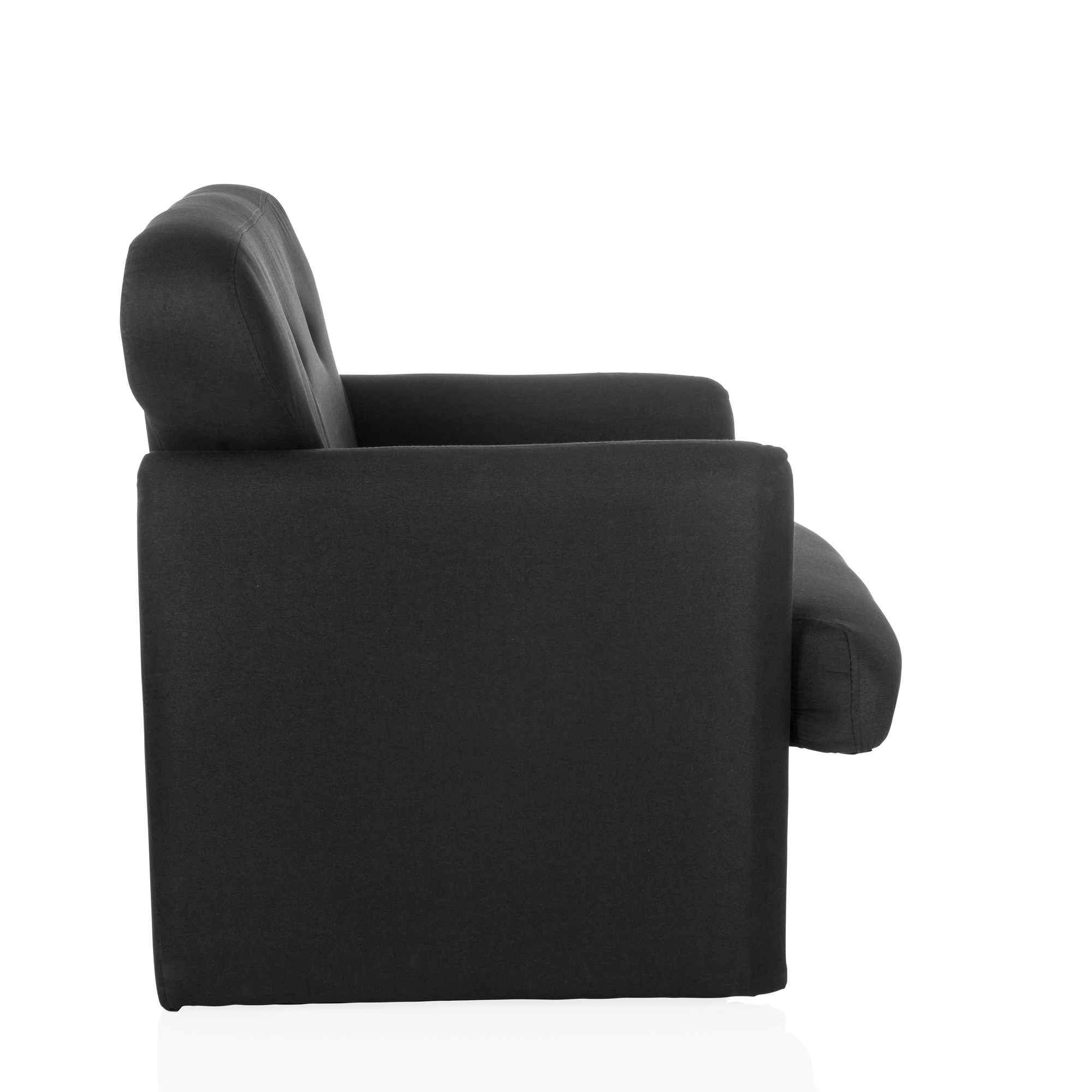 CARIPITO Loungesessel Stoff Schwarz