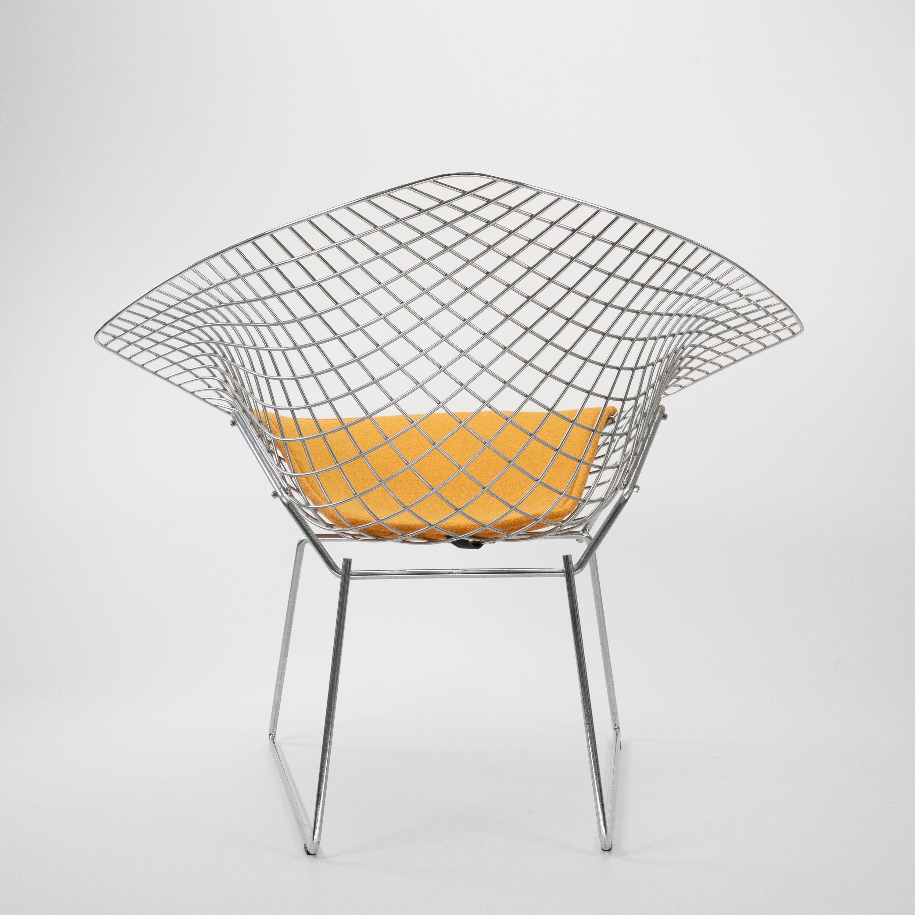 Diamond Chair Chrom mit gelbem Sitzpolster