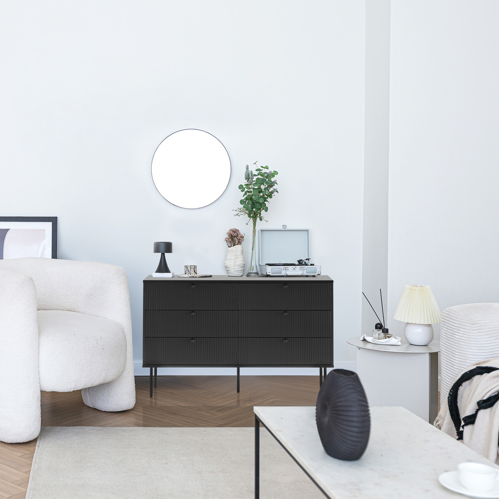 Karby S Credenza con 6 cassetti nera